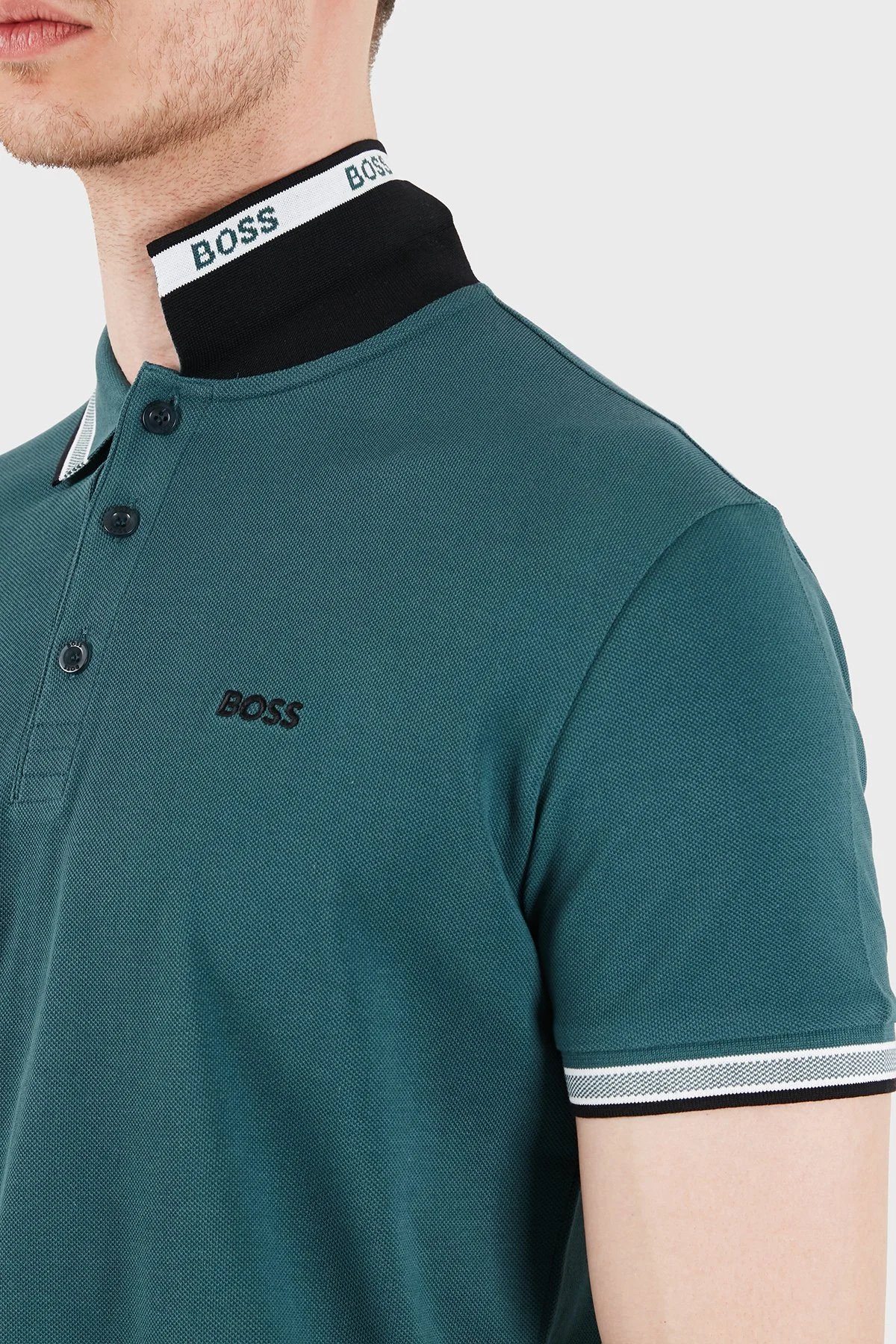 Boss Pamuklu Regular Fit Düğmeli Erkek Polo 50469055 356 PETROL - 6
