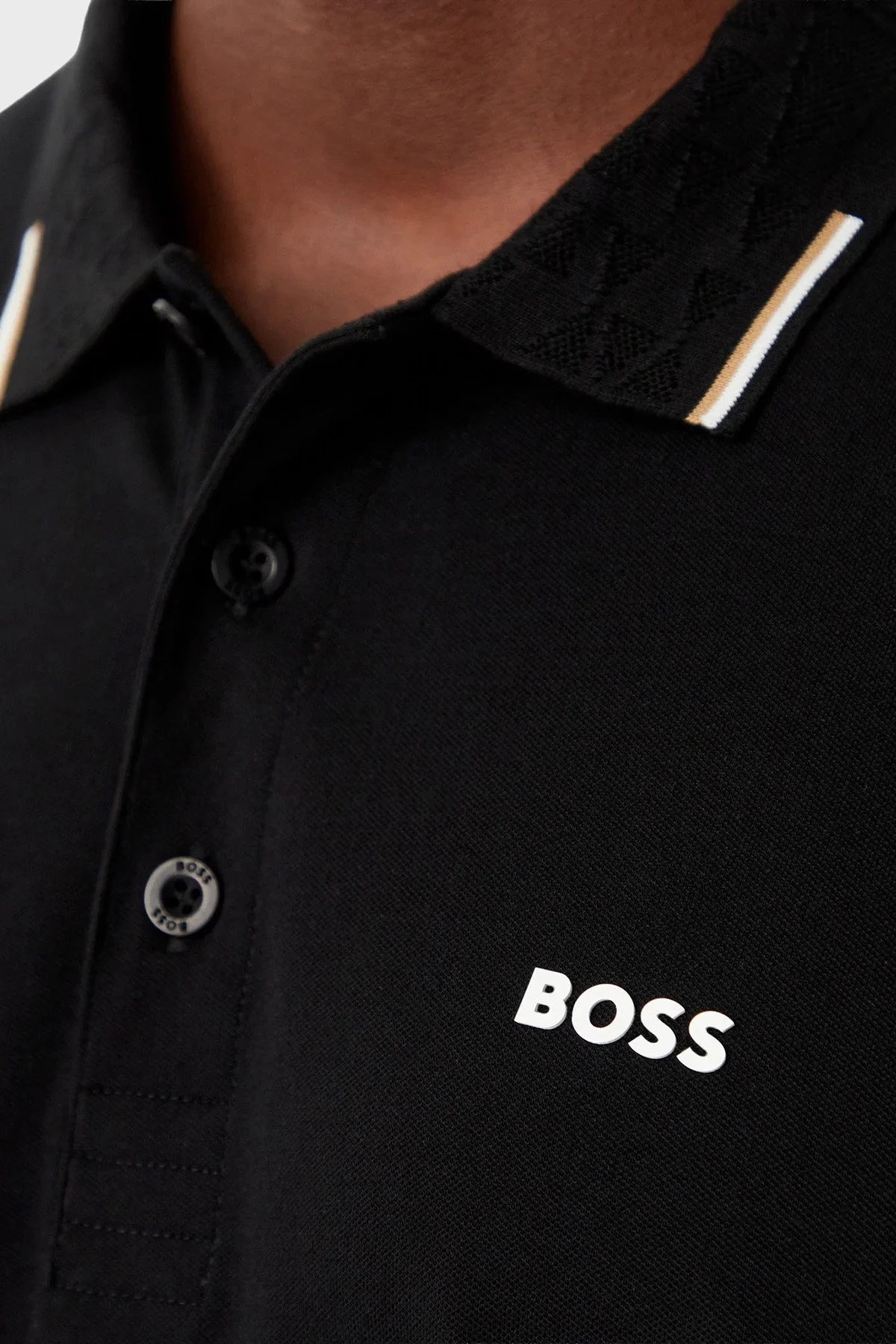Boss Pamuklu Regular Fit Düğmeli Erkek Polo 50564779 001 Siyah - 5