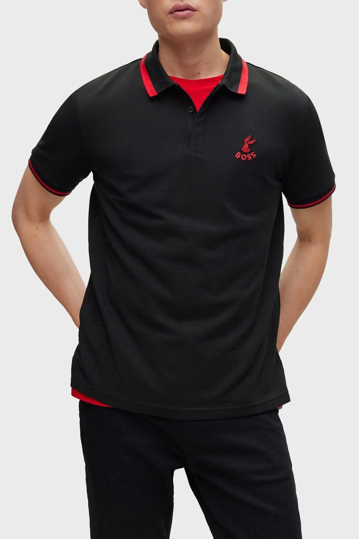 Boss Pamuklu Regular Fit Düğmeli Erkek Polo T Shirt 50485406 001 SİYAH - 1