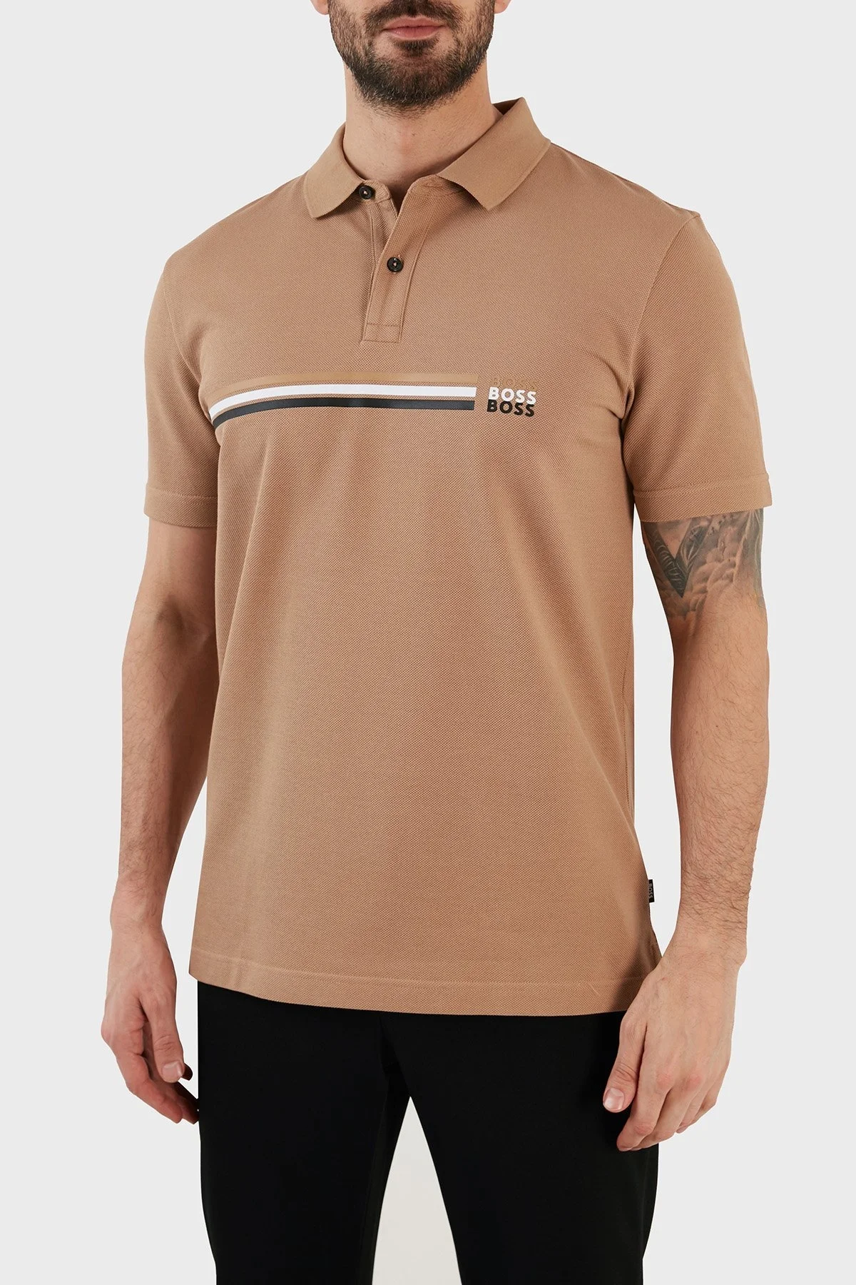 Boss Pamuklu Regular Fit Düğmeli Erkek Polo T Shirt 50488266 260 BEJ - 2