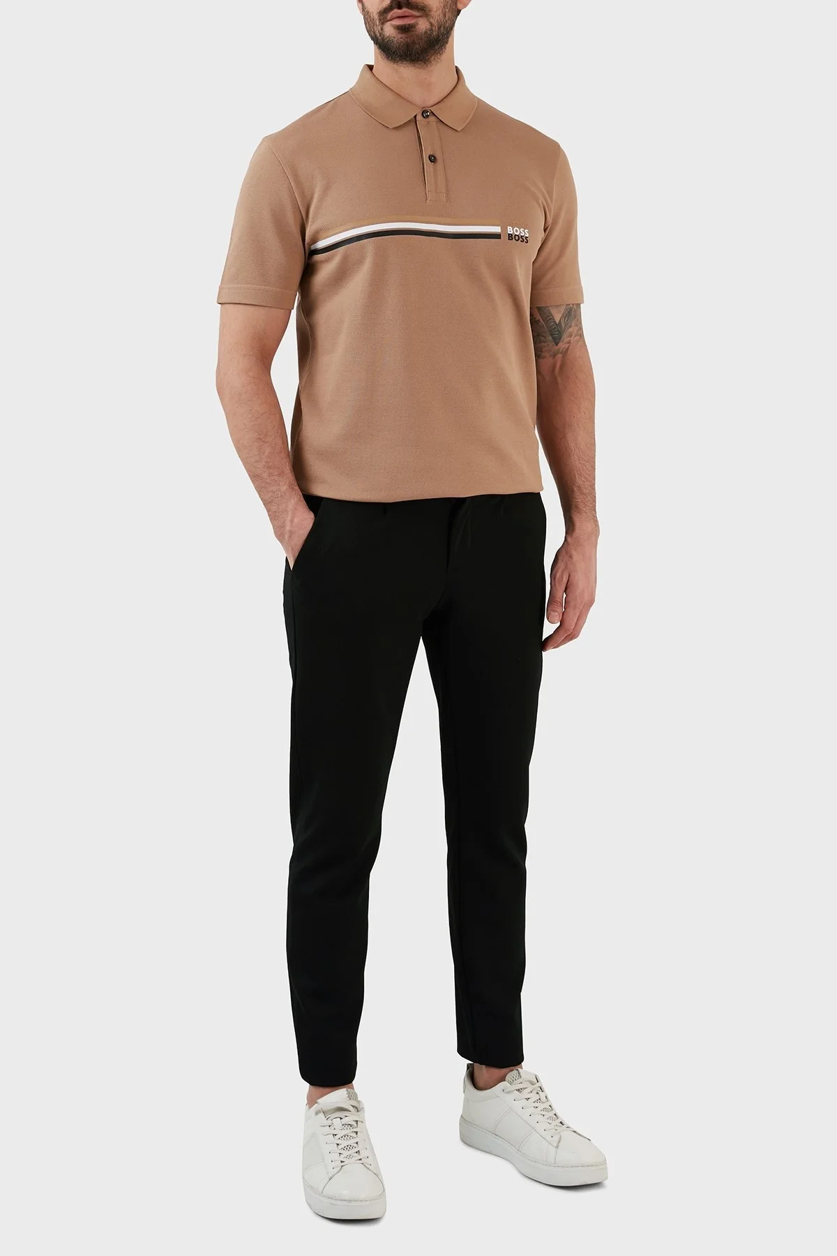 Boss Pamuklu Regular Fit Düğmeli Erkek Polo T Shirt 50488266 260 BEJ - 3