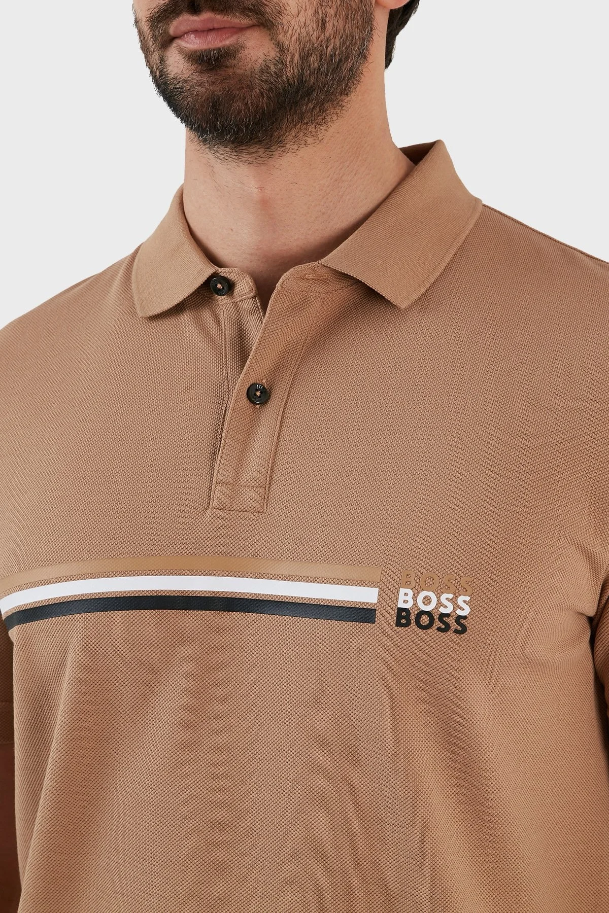 Boss Pamuklu Regular Fit Düğmeli Erkek Polo T Shirt 50488266 260 BEJ - 5