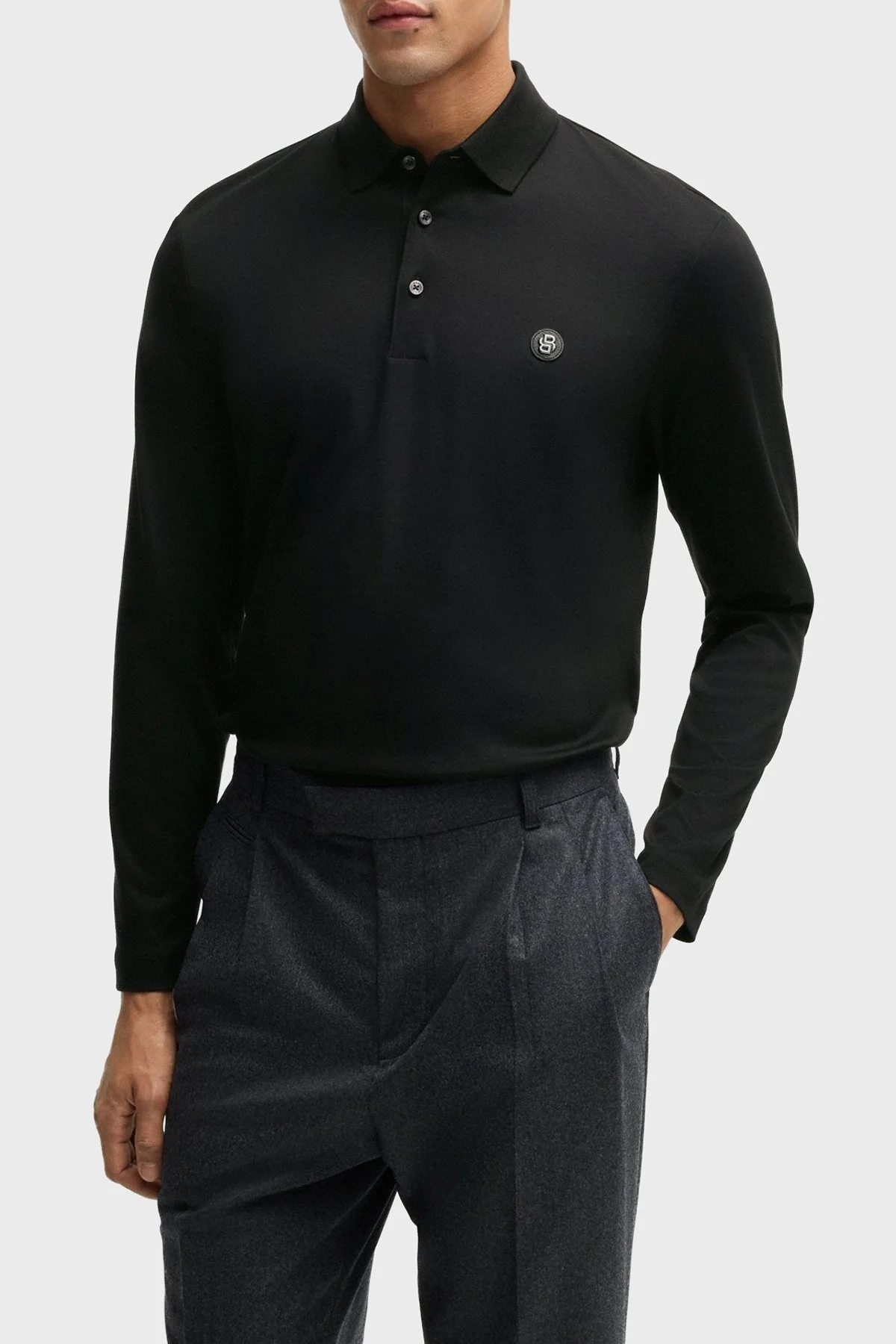 Boss Pamuklu Regular Fit Düğmeli Erkek Polo Yaka Sweat 50523917 002 SİYAH - 1