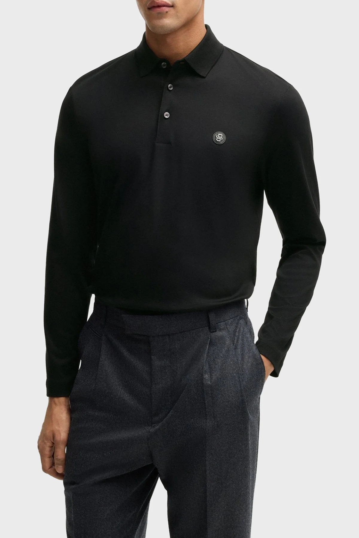 Boss Pamuklu Regular Fit Düğmeli Erkek Polo Yaka Sweat 50523917 002 SİYAH - 1
