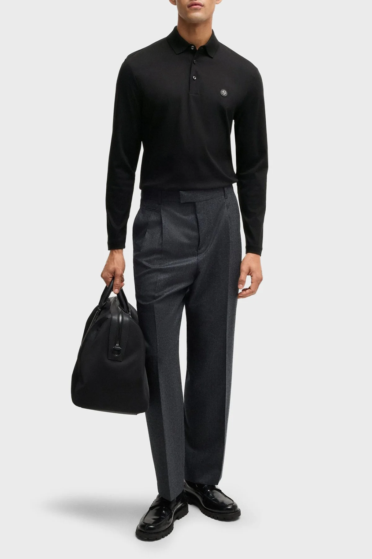 Boss Pamuklu Regular Fit Düğmeli Erkek Polo Yaka Sweat 50523917 002 SİYAH - 2