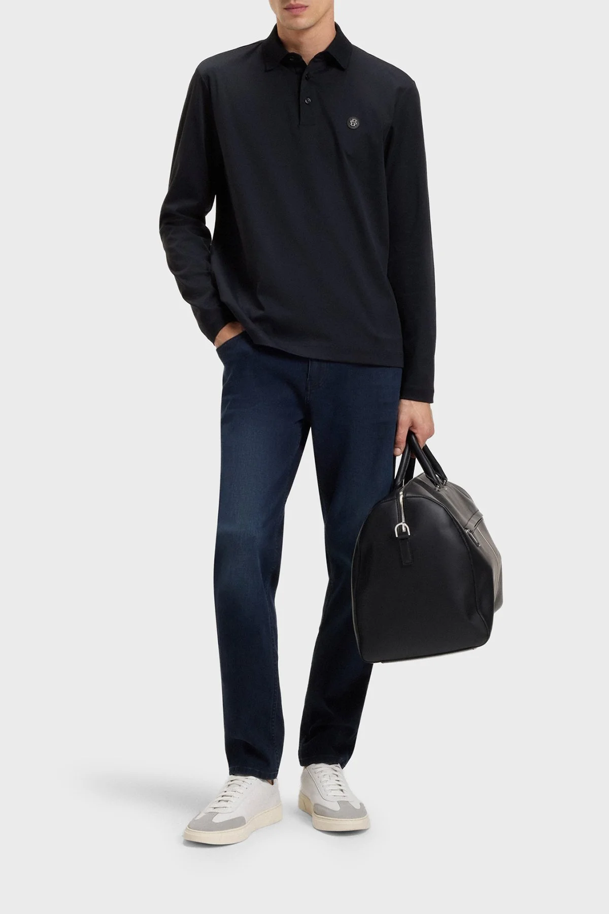 Boss Pamuklu Regular Fit Düğmeli Erkek Polo Yaka Sweat 50523917 406 LACİVERT - 2
