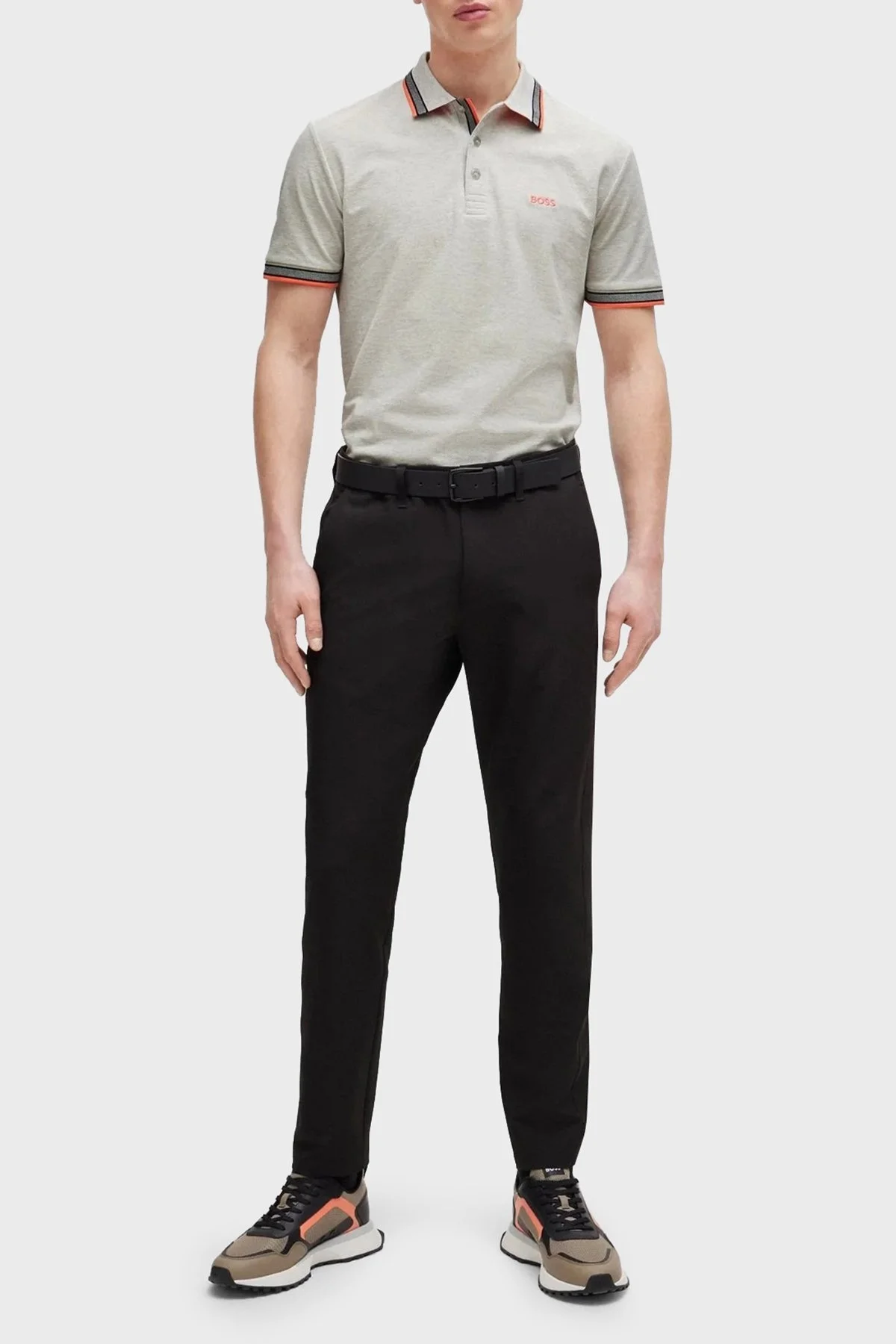 Boss Pamuklu Regular Fit Düğmeli Erkek Polo Yaka T Shirt 50469055 058 GRİ - 7