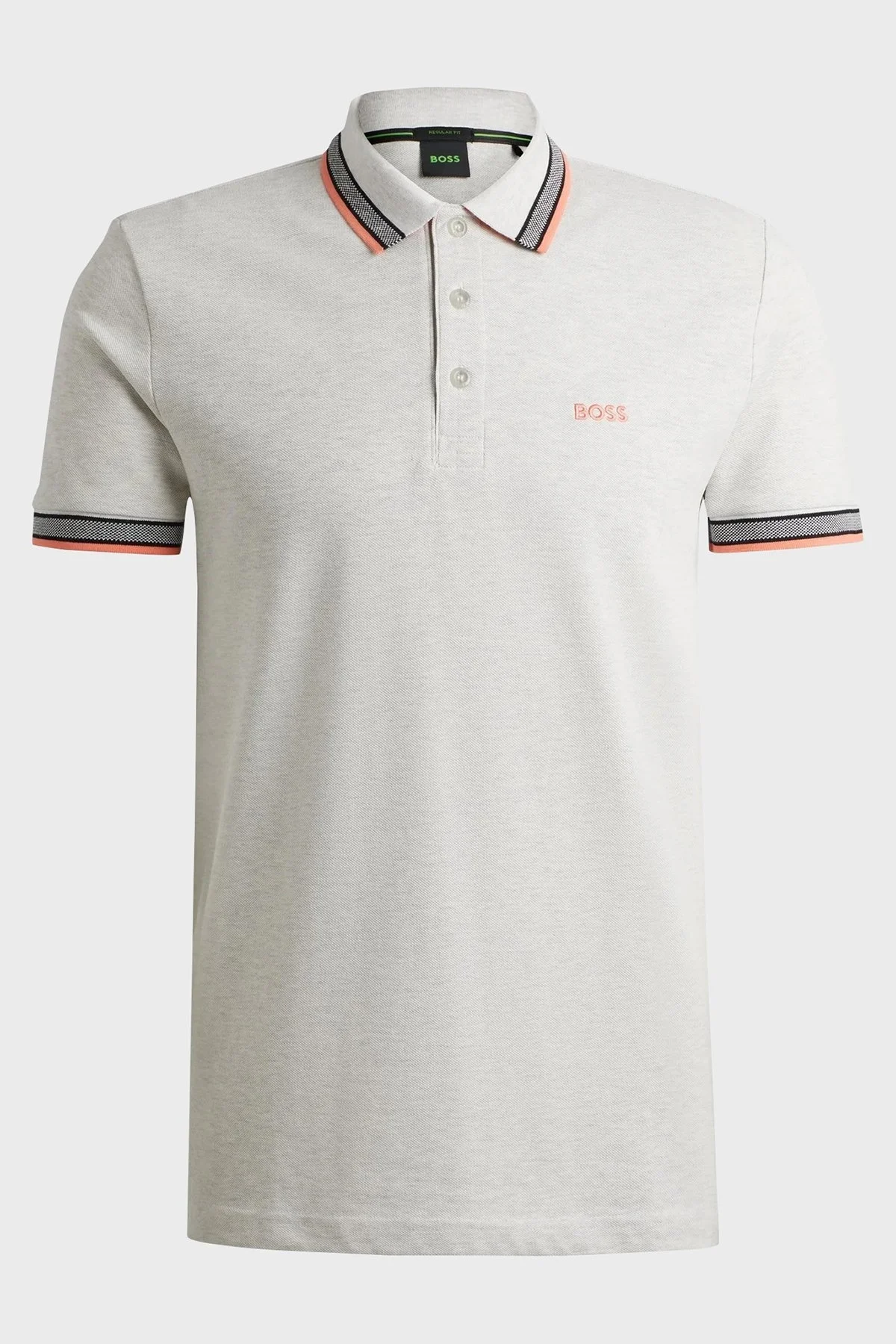 Boss Pamuklu Regular Fit Düğmeli Erkek Polo Yaka T Shirt 50469055 058 GRİ - 10