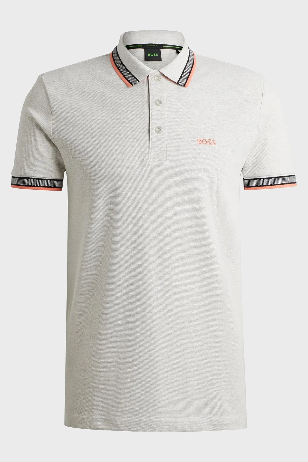 Boss Pamuklu Regular Fit Düğmeli Erkek Polo Yaka T Shirt 50469055 058 GRİ - 5