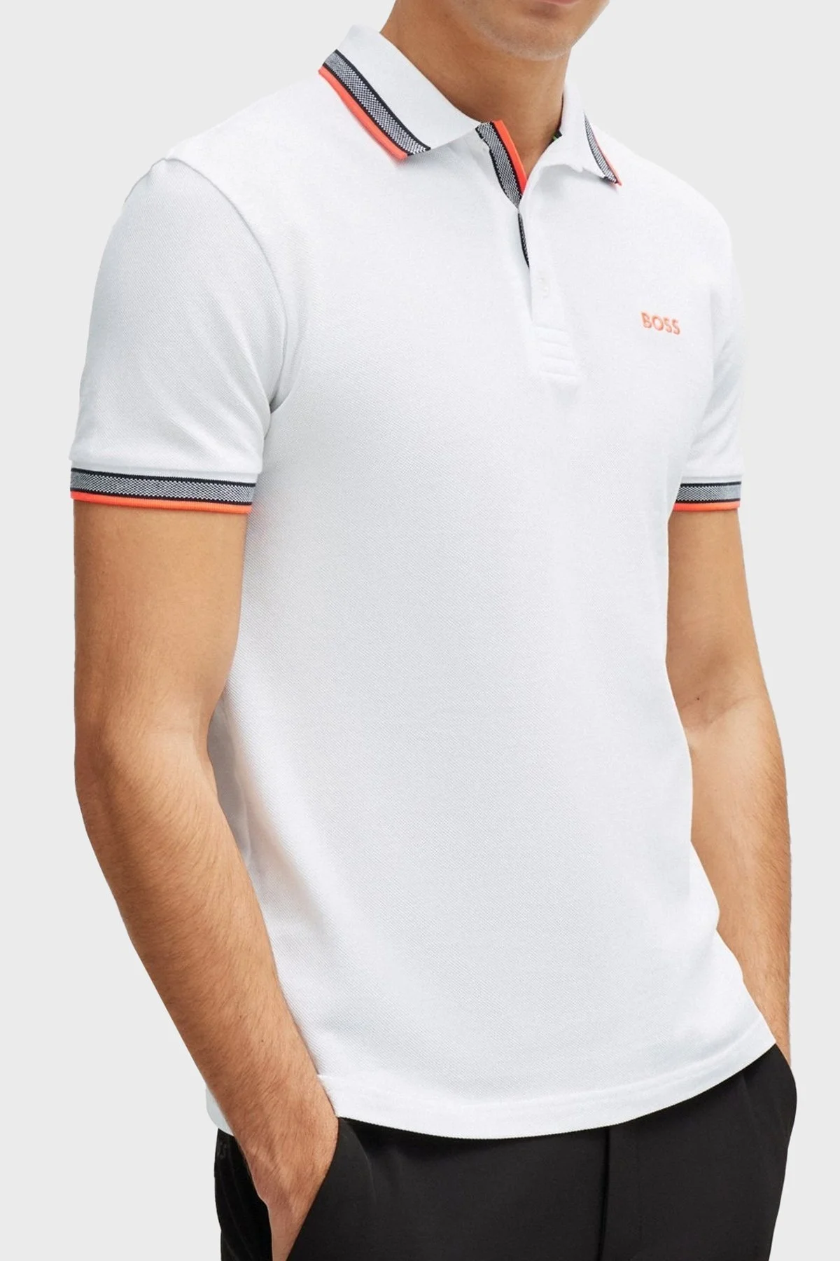 Boss Pamuklu Regular Fit Düğmeli Erkek Polo Yaka T Shirt 50469055 103 BEYAZ - 1