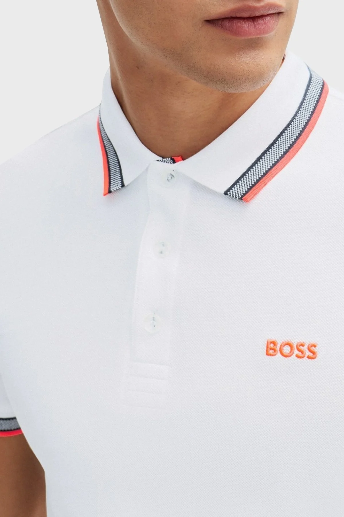 Boss Pamuklu Regular Fit Düğmeli Erkek Polo Yaka T Shirt 50469055 103 BEYAZ - 3