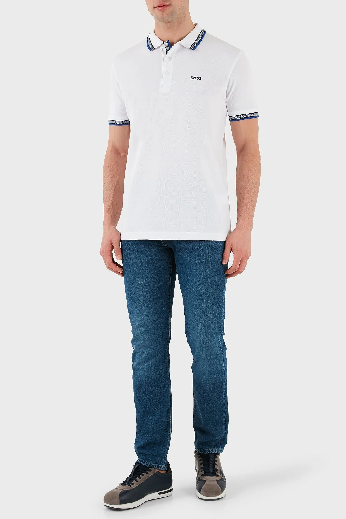 Boss Pamuklu Regular Fit Düğmeli Erkek Polo Yaka T Shirt 50469055 106 BEYAZ - 8