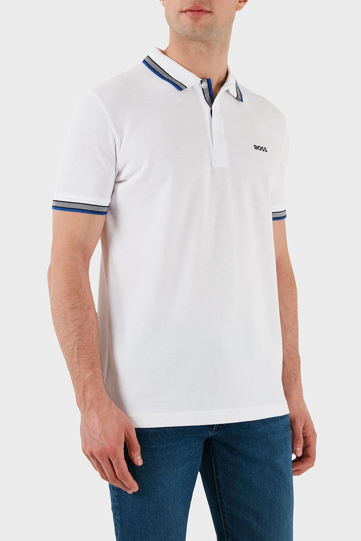 Boss Pamuklu Regular Fit Düğmeli Erkek Polo Yaka T Shirt 50469055 106 BEYAZ - 10