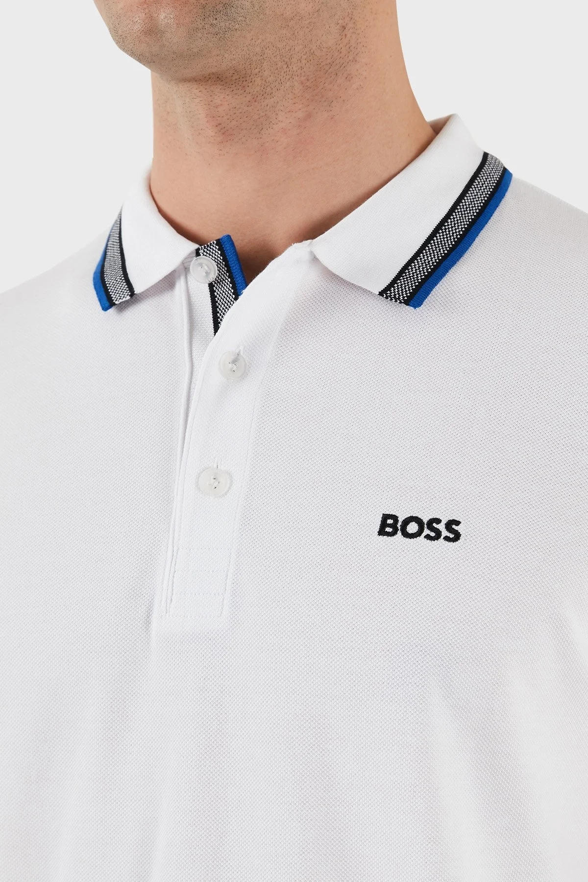 Boss Pamuklu Regular Fit Düğmeli Erkek Polo Yaka T Shirt 50469055 106 BEYAZ - 12