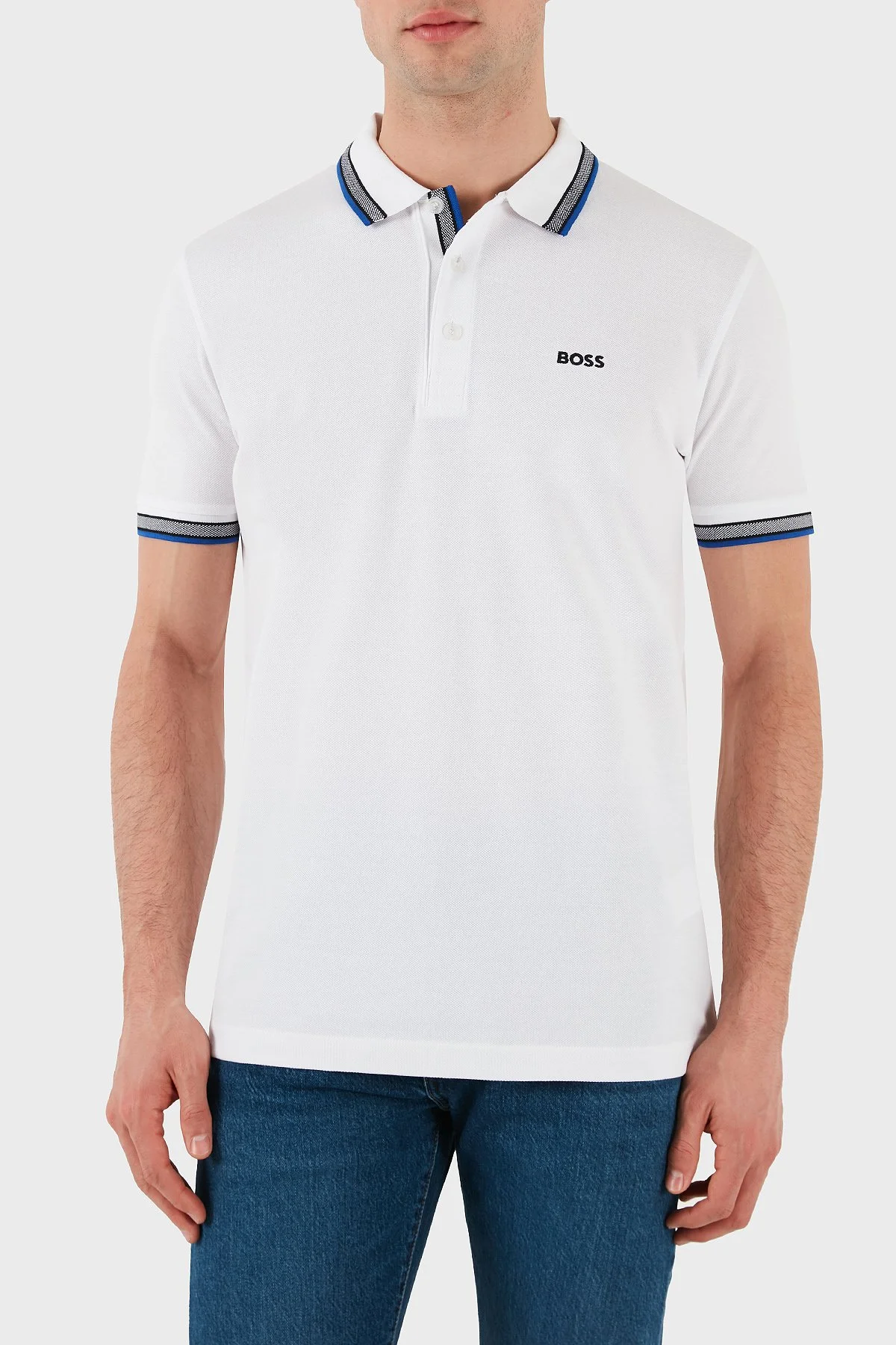 Boss Pamuklu Regular Fit Düğmeli Erkek Polo Yaka T Shirt 50469055 106 BEYAZ - 5