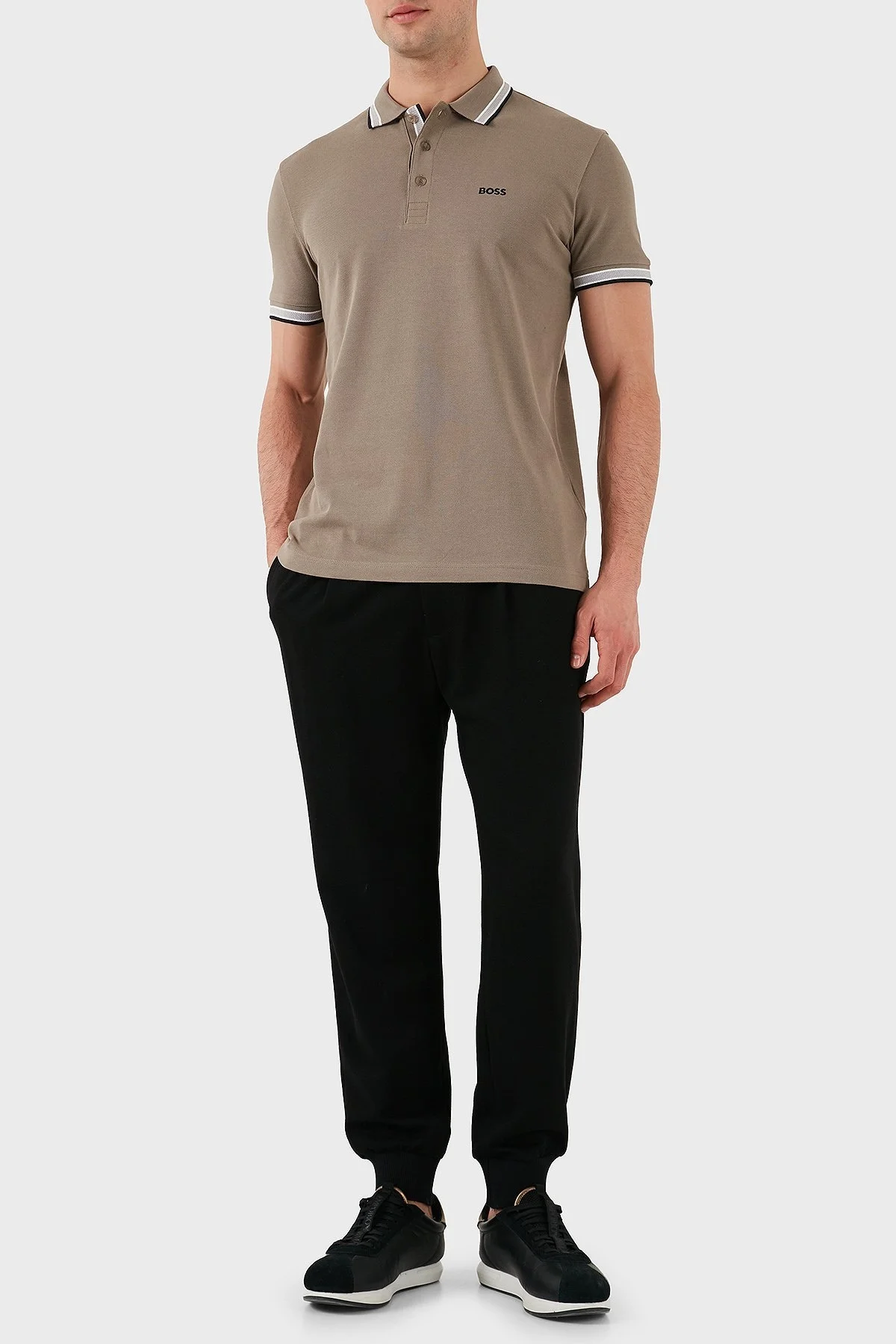 Boss Pamuklu Regular Fit Düğmeli Erkek Polo Yaka T Shirt 50469055 338 HAKİ - 14