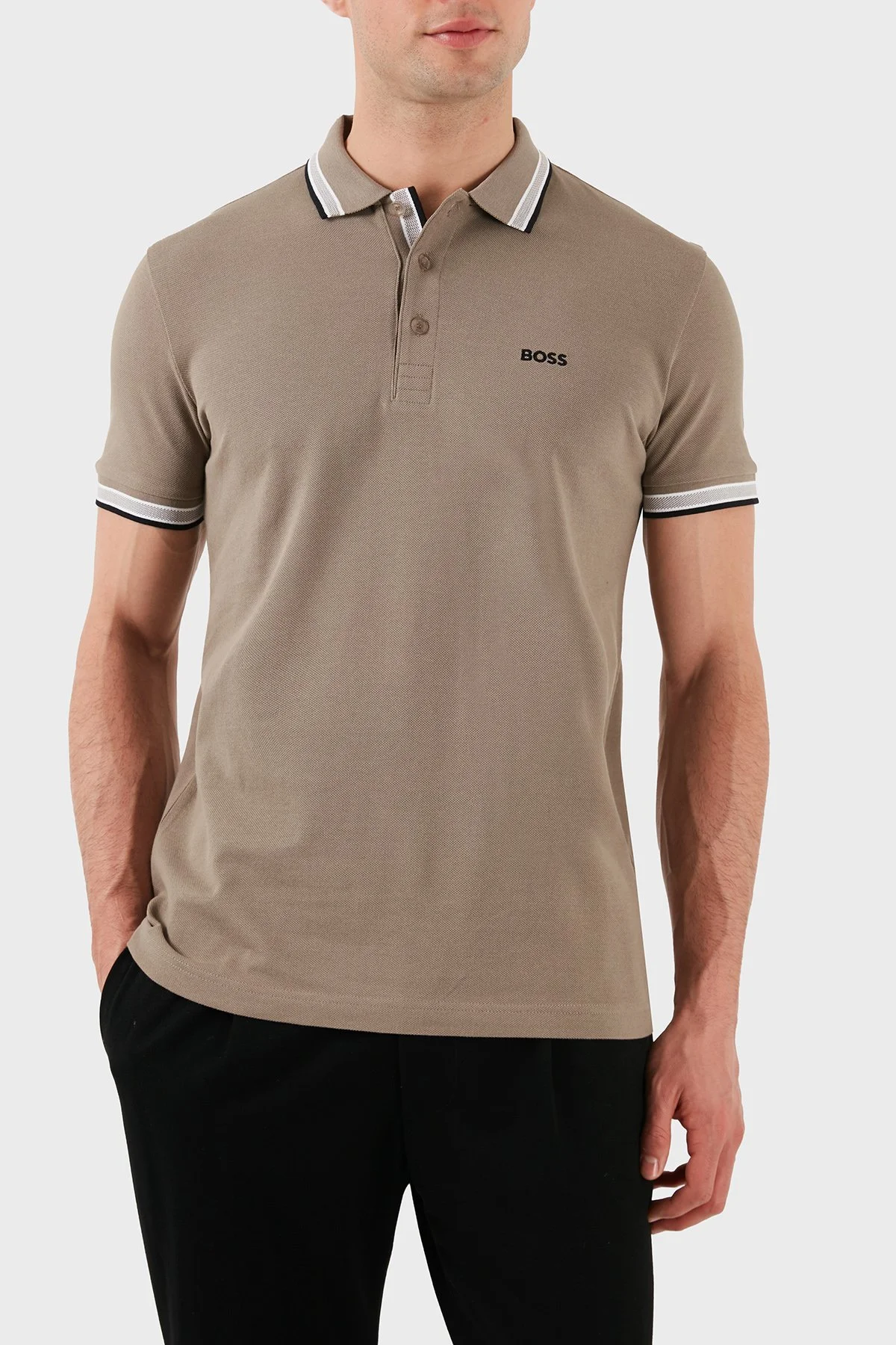 Boss Pamuklu Regular Fit Düğmeli Erkek Polo Yaka T Shirt 50469055 338 HAKİ - 1
