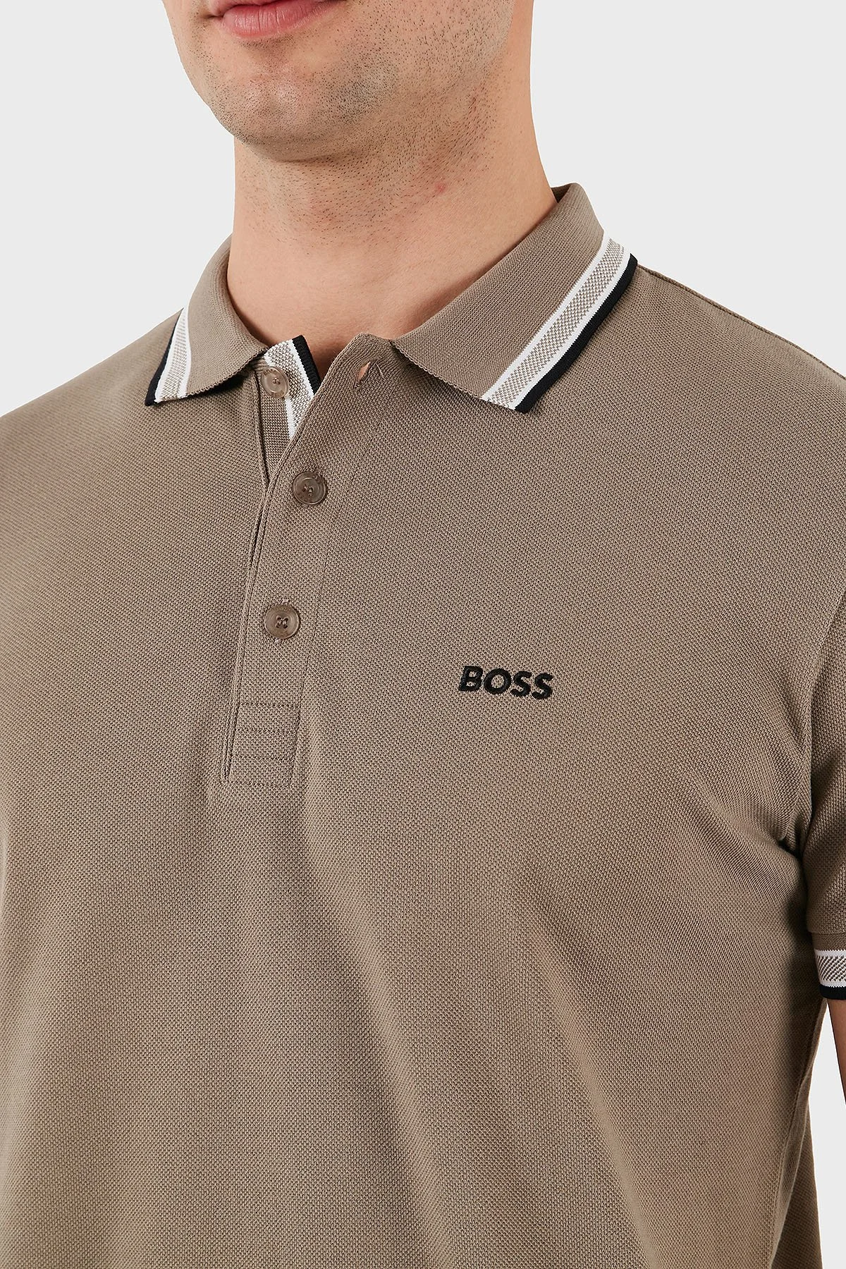 Boss Pamuklu Regular Fit Düğmeli Erkek Polo Yaka T Shirt 50469055 338 HAKİ - 6