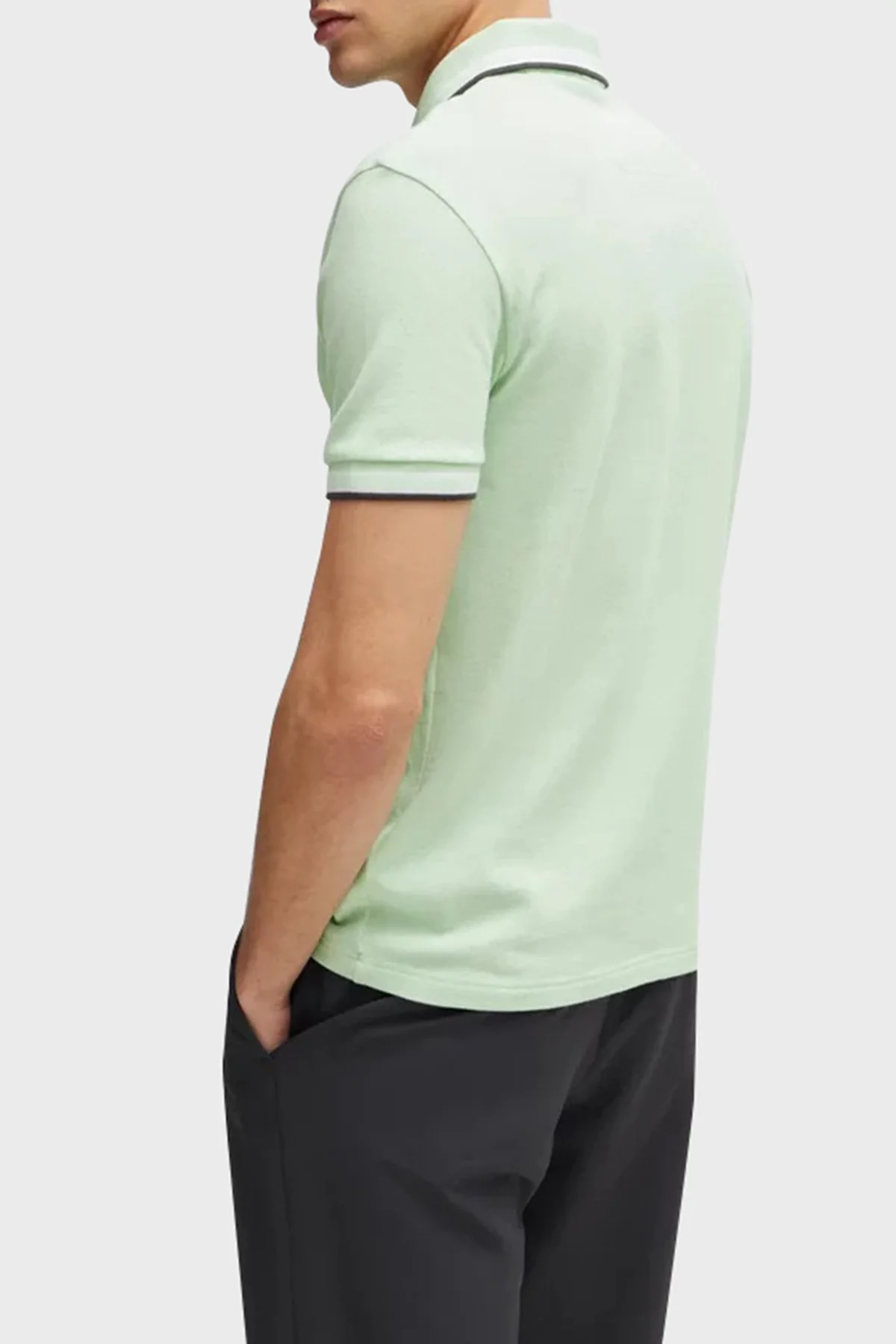 Boss Pamuklu Regular Fit Düğmeli Erkek Polo Yaka T Shirt 50469055 388 AÇIK YEŞİL - 3