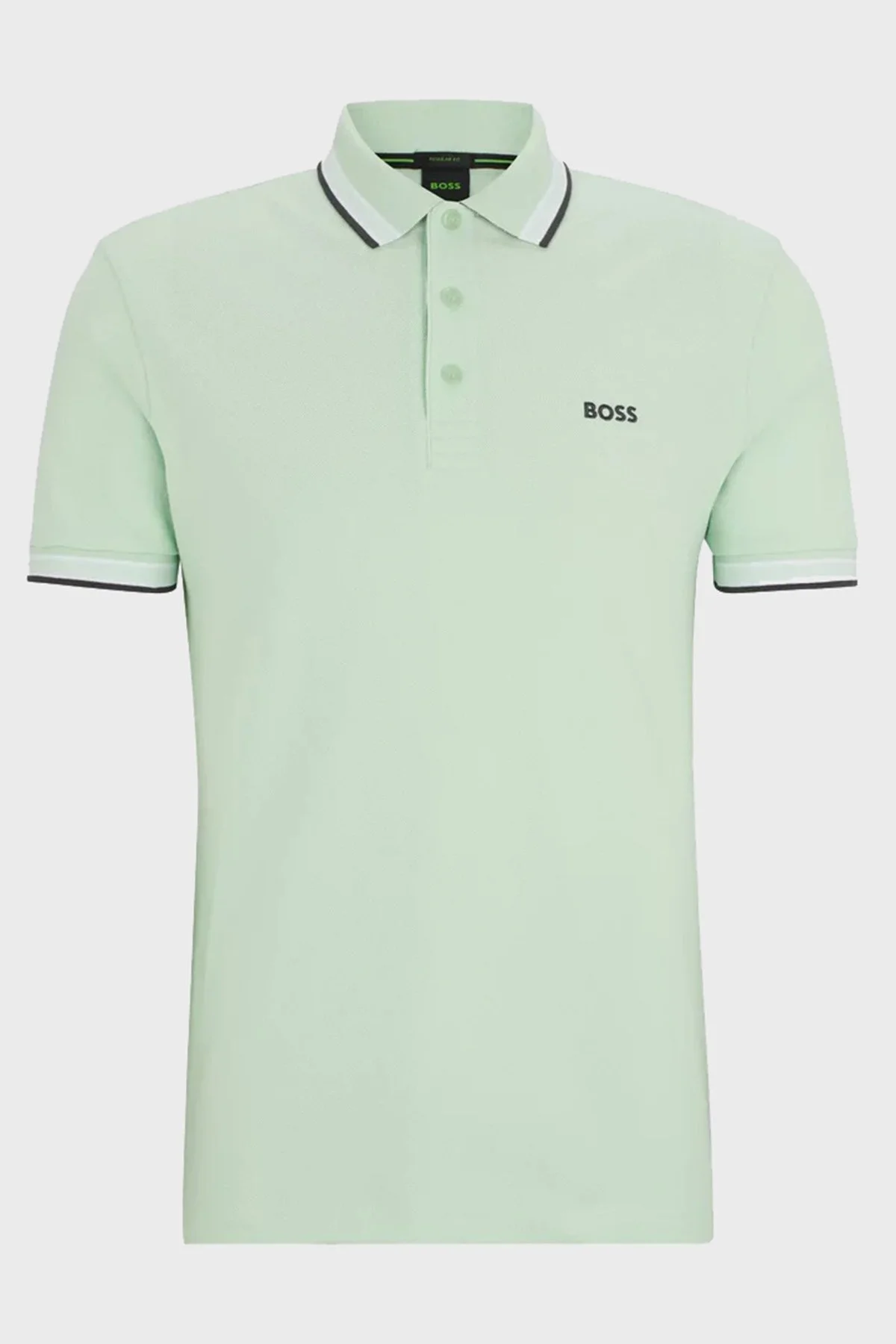 Boss Pamuklu Regular Fit Düğmeli Erkek Polo Yaka T Shirt 50469055 388 AÇIK YEŞİL - 5
