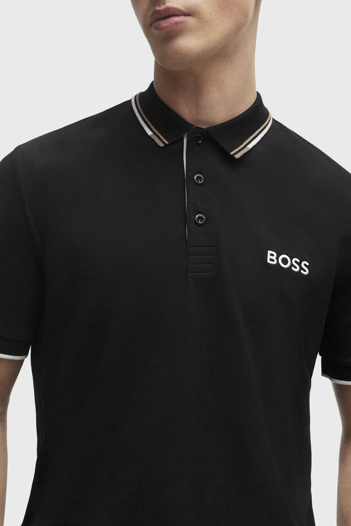 Boss Pamuklu Regular Fit Düğmeli Erkek Polo Yaka T Shirt 50469102 002 SİYAH - 3