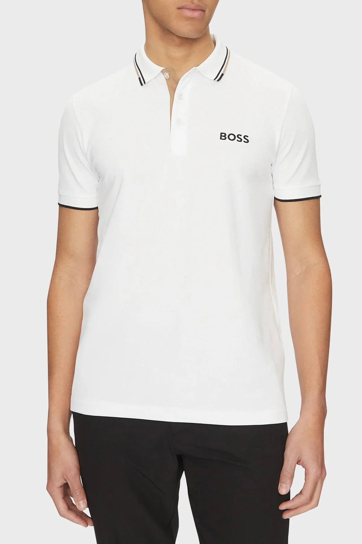 Boss Pamuklu Regular Fit Düğmeli Yaka T Shirt Erkek Polo 50469102 103 BEYAZ - 1
