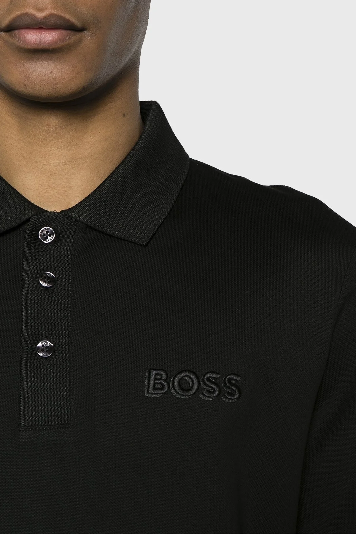 Boss Pamuklu Regular Fit Düğmeli Erkek Polo Yaka T Shirt 50504558 001 SİYAH - 4