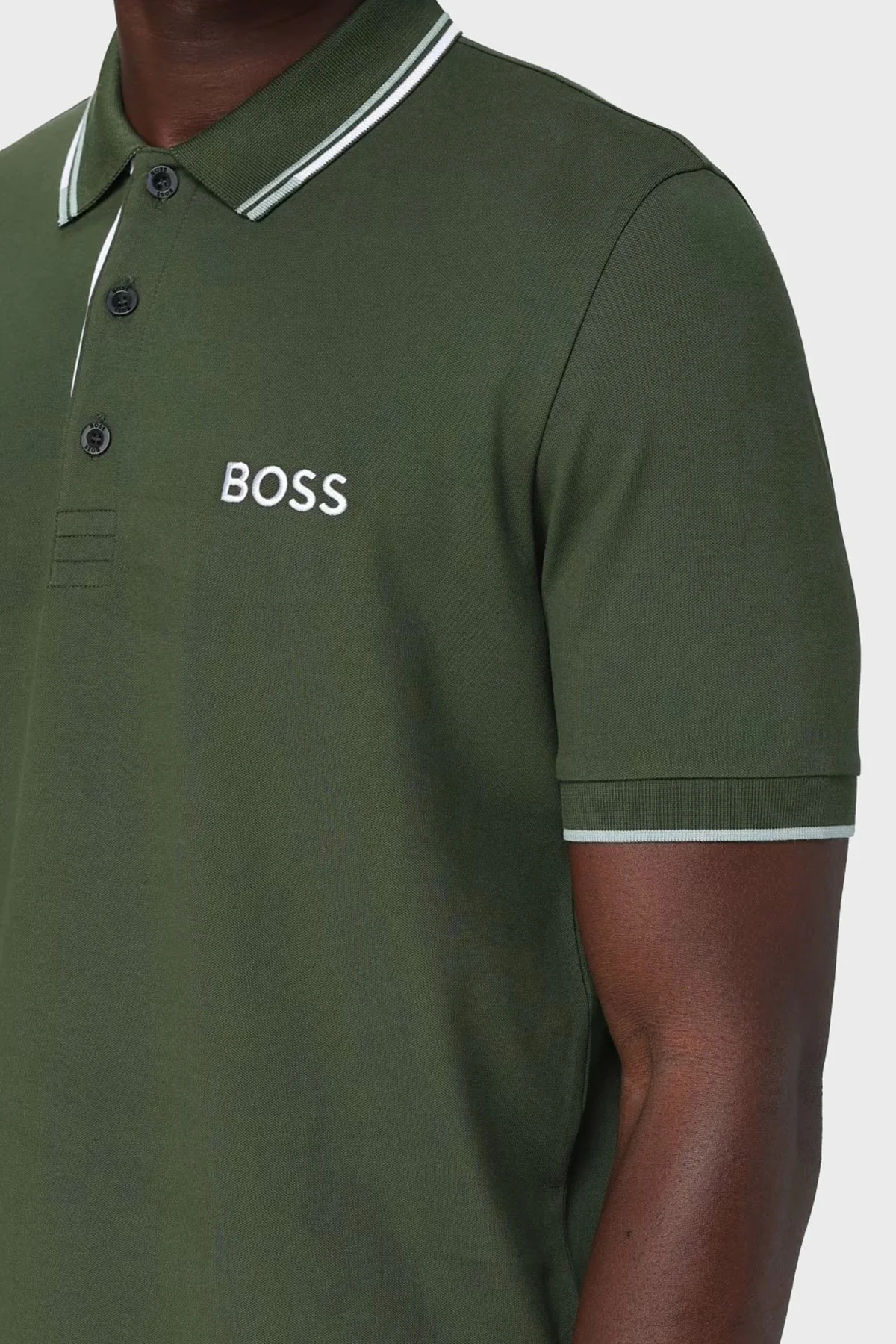 Boss Pamuklu Regular Fit Düğmeli Polo T Shirt Erkek Polo Yaka T Shirt 50469102 355 HAKİ - 3
