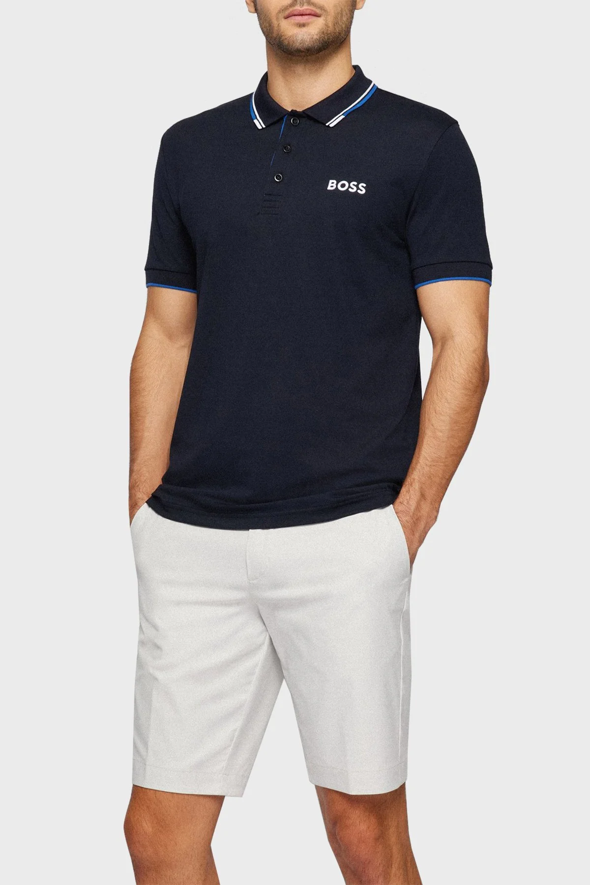 Boss Pamuklu Regular Fit Düğmeli Polo T Shirt Erkek Polo Yaka T Shirt 50469102 402 LACİVERT - 1