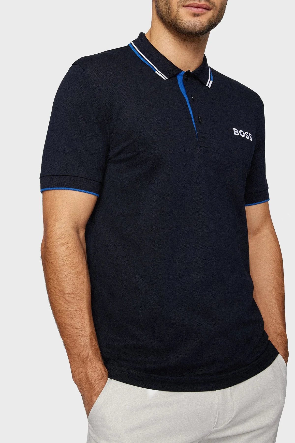 Boss Pamuklu Regular Fit Düğmeli Polo T Shirt Erkek Polo Yaka T Shirt 50469102 402 LACİVERT - 4