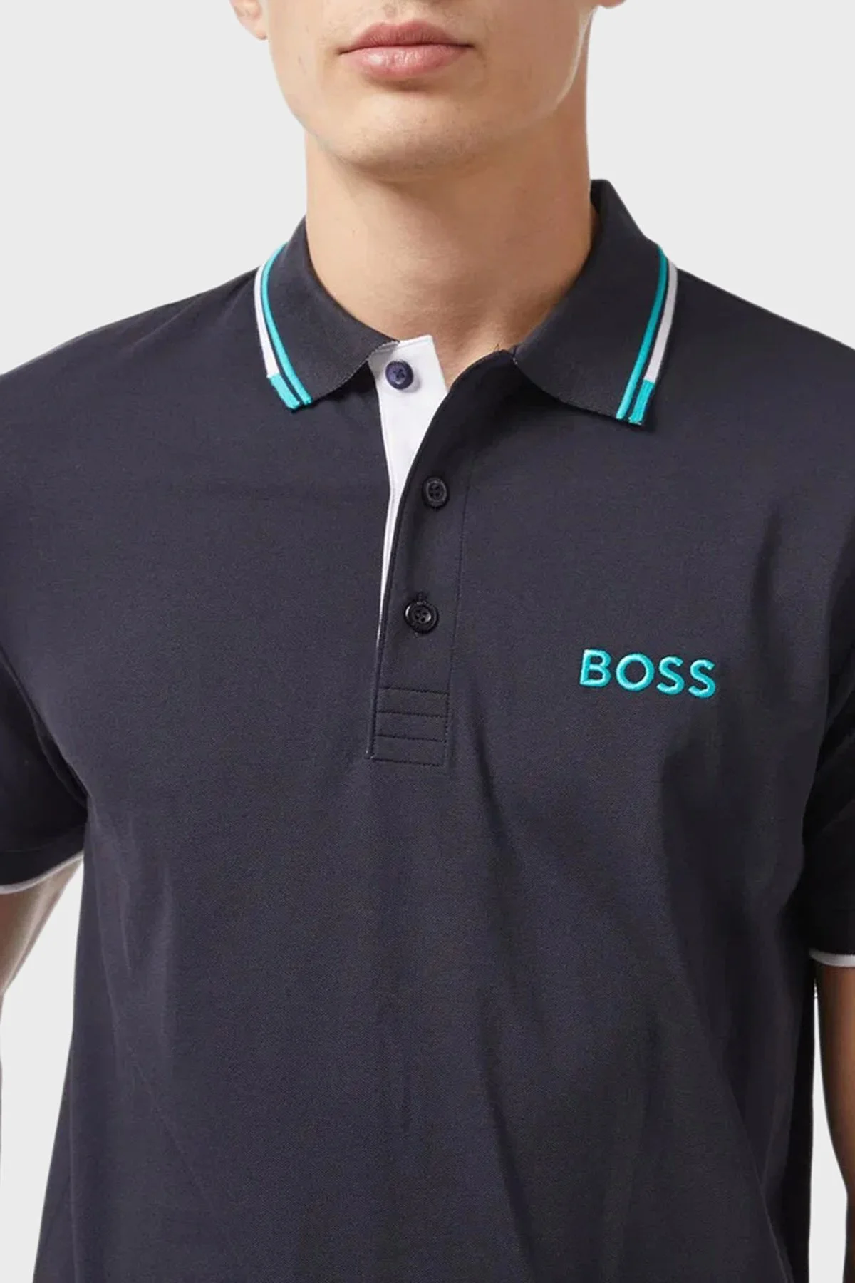 Boss Pamuklu Regular Fit Düğmeli Polo T Shirt Erkek Polo Yaka T Shirt 50469102 403 LACİVERT - 3