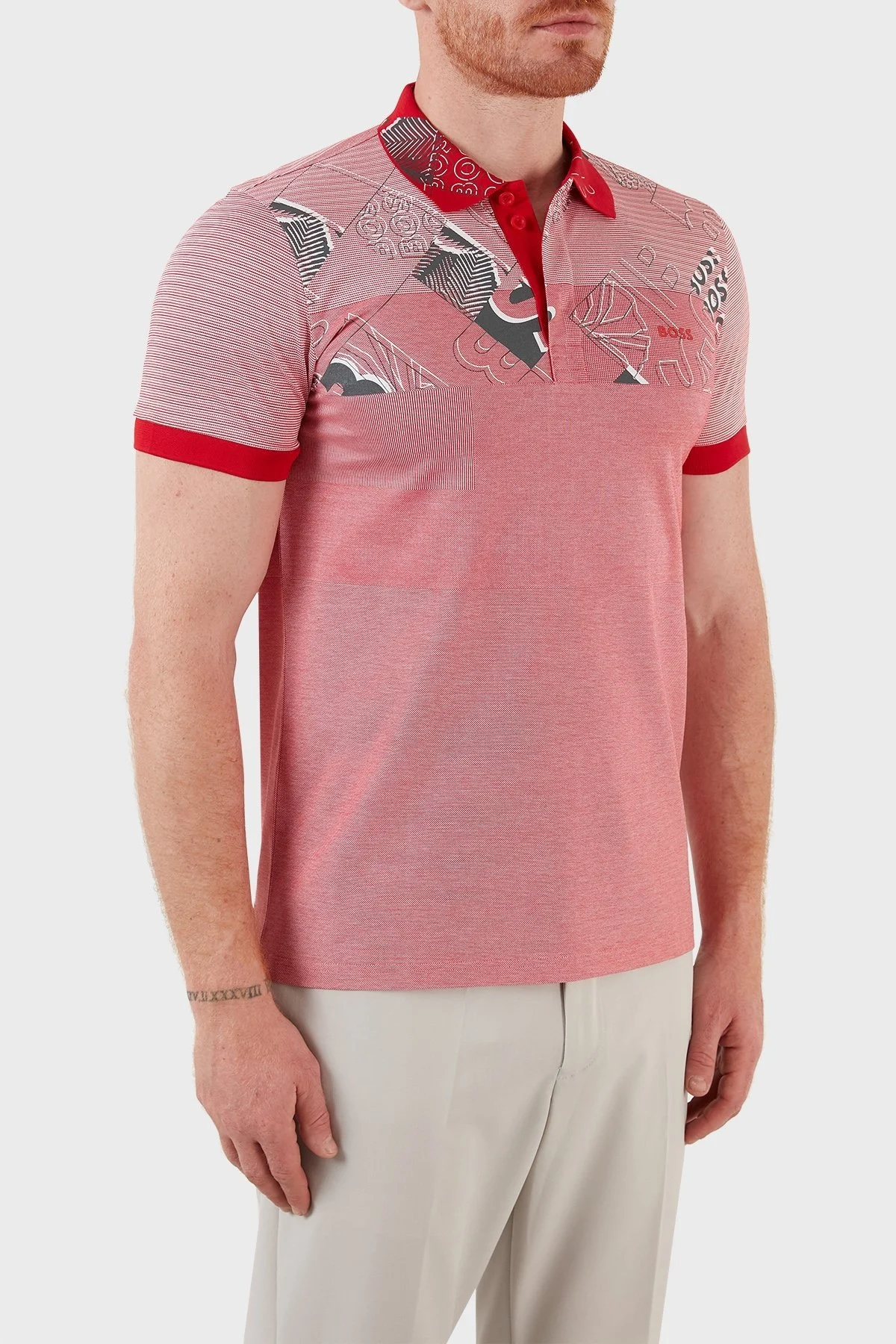 Boss Pamuklu Regular Fit Düğmeli T Shirt Erkek Polo 50466973 610 KIRMIZI - 3