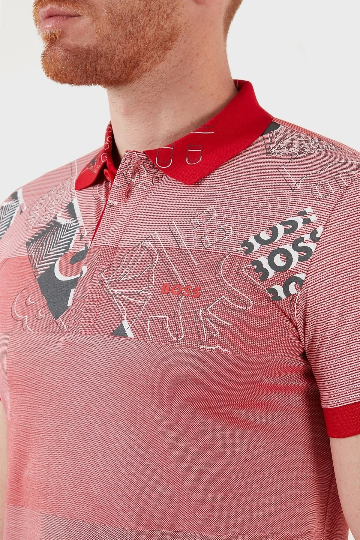 Boss Pamuklu Regular Fit Düğmeli T Shirt Erkek Polo 50466973 610 KIRMIZI - 4