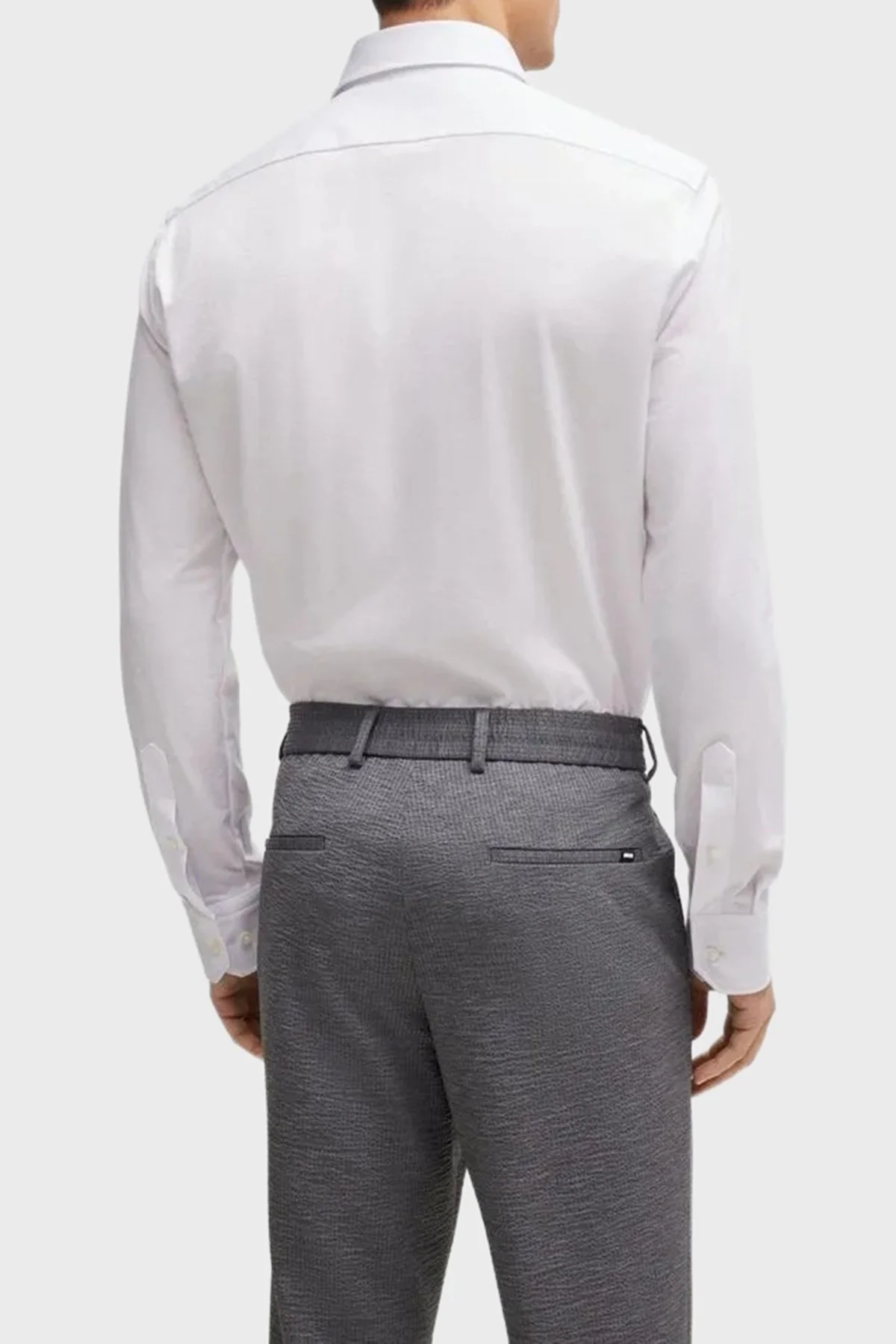 Boss Pamuklu Regular Fit Düğmeli Yaka Casual Erkek Gömlek 50469378 100 BEYAZ - 3