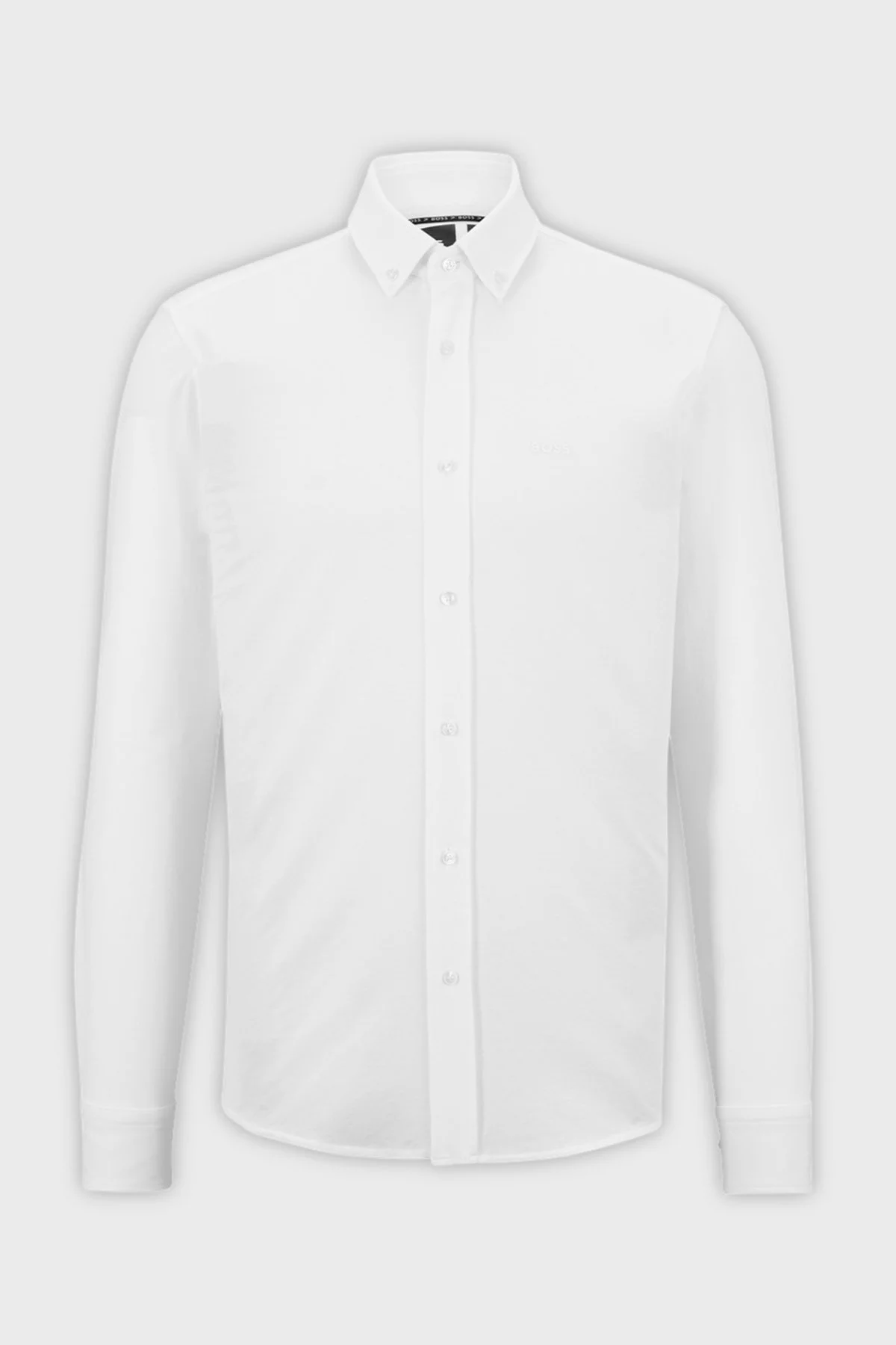 Boss Pamuklu Regular Fit Düğmeli Yaka Casual Erkek Gömlek 50469378 100 BEYAZ - 5