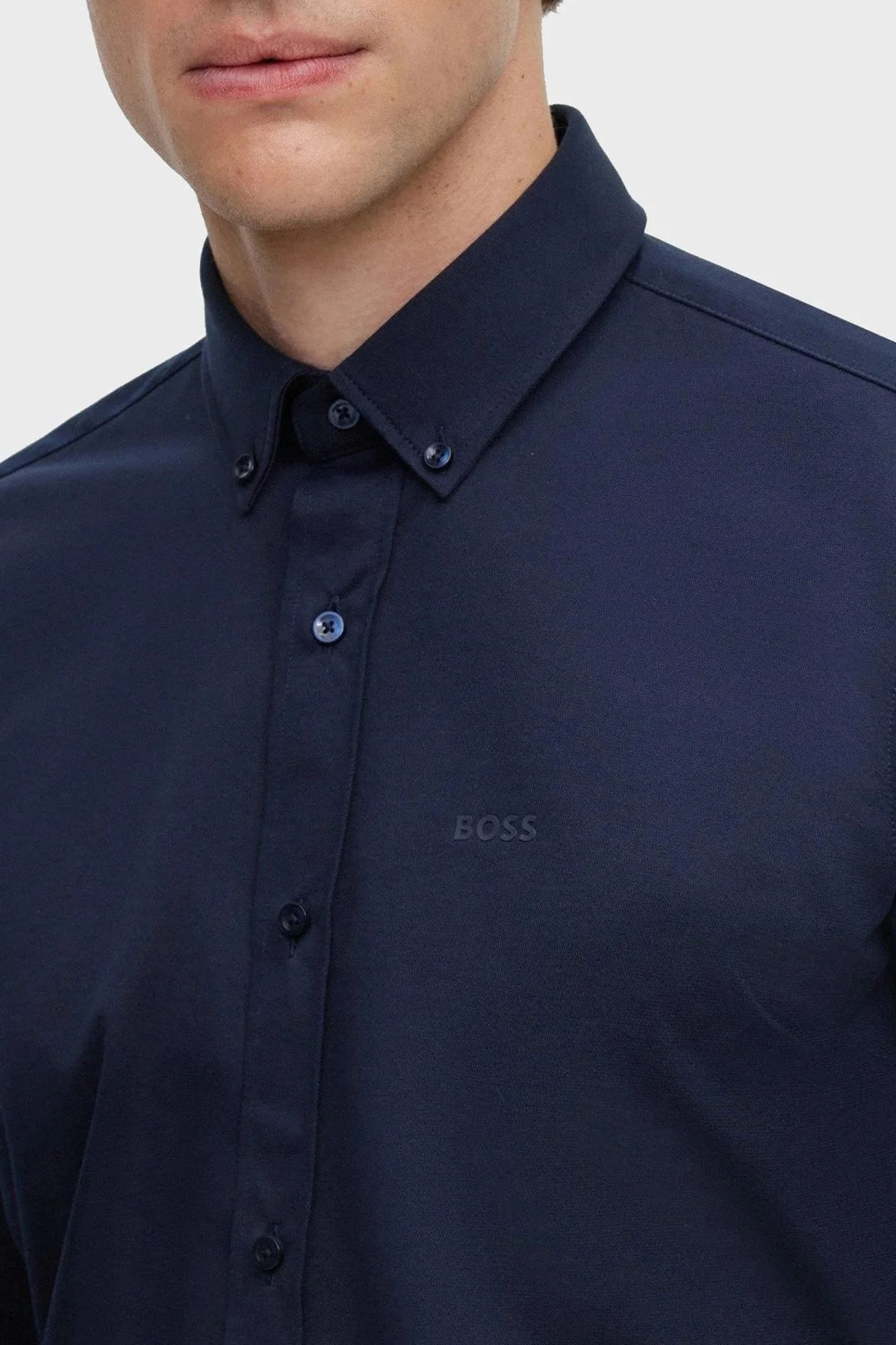 Boss Pamuklu Regular Fit Düğmeli Yaka Casual Erkek Gömlek 50469378 410 LACİVERT - 5