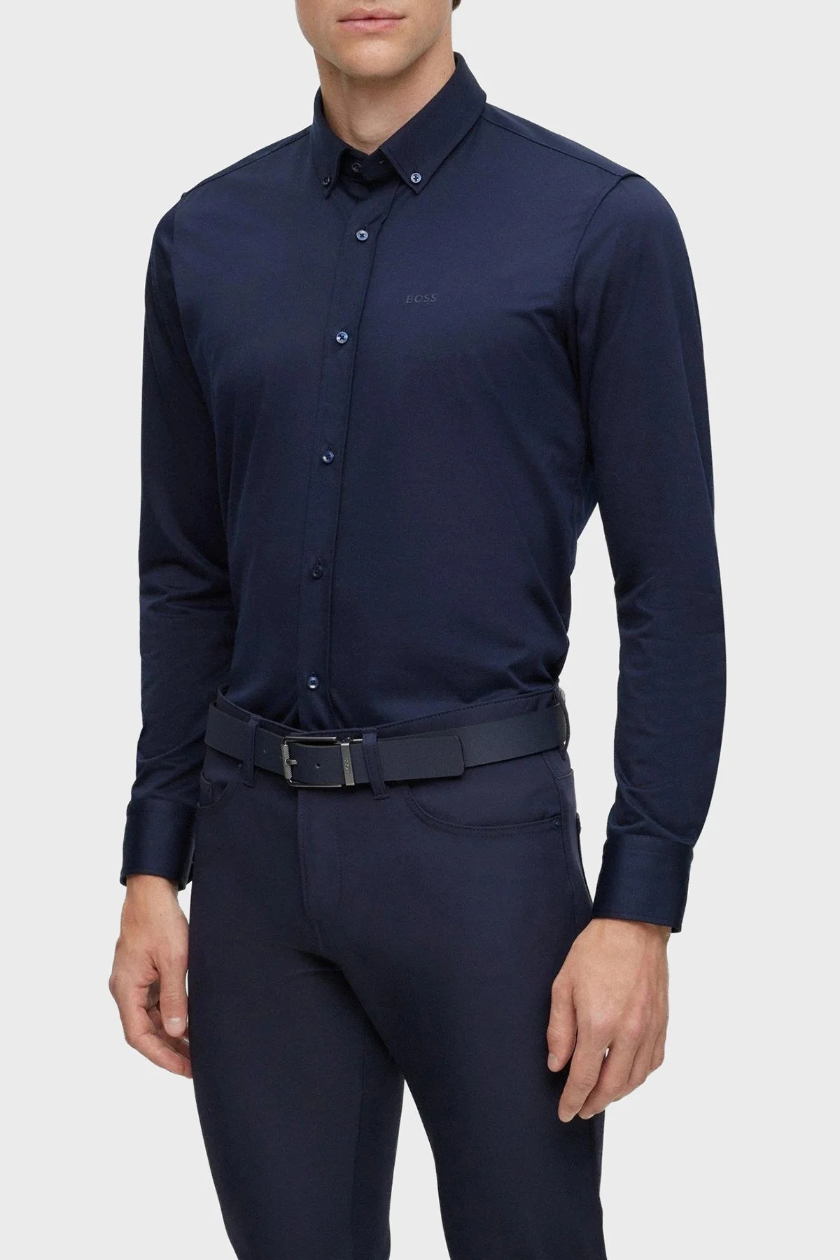 Boss Pamuklu Regular Fit Düğmeli Yaka Casual Erkek Gömlek 50469378 410 LACİVERT - 1