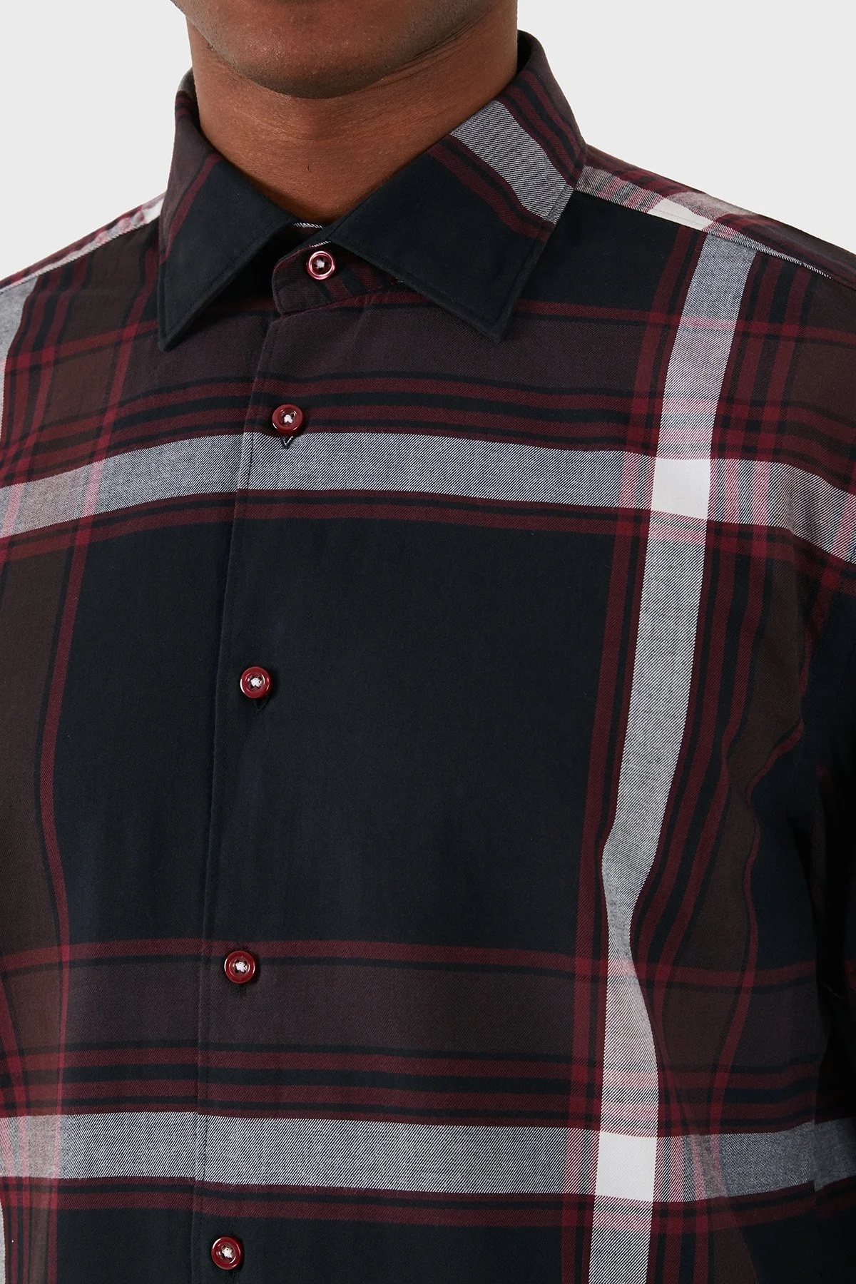 Boss Pamuklu Regular Fit Ekoseli Erkek Gömlek 50520153 605 SİYAH-BEYAZ-KIRMIZI - 15