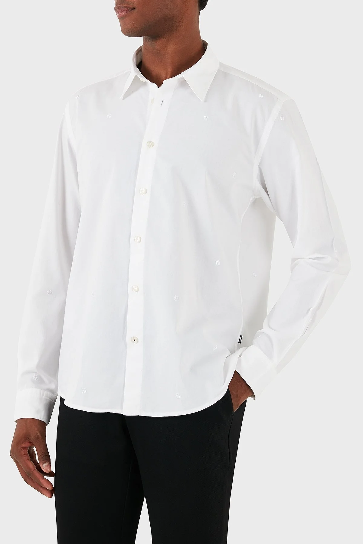 Boss % 100 Pamuk Regular Fit Erkek Gömlek 50528153 100 BEYAZ - 9