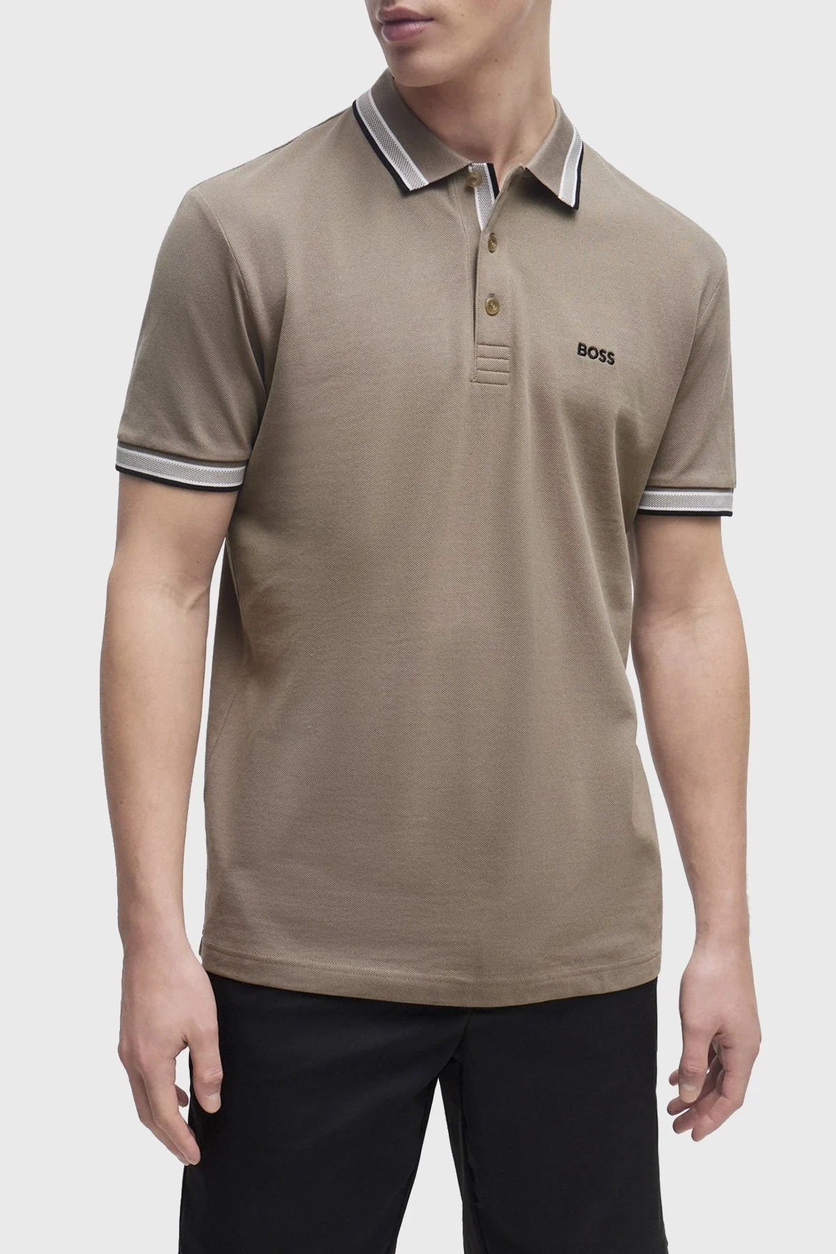 Boss Pamuklu Regular Fit Erkek Polo Yaka T Shirt 50469055 334 GRİ - 1