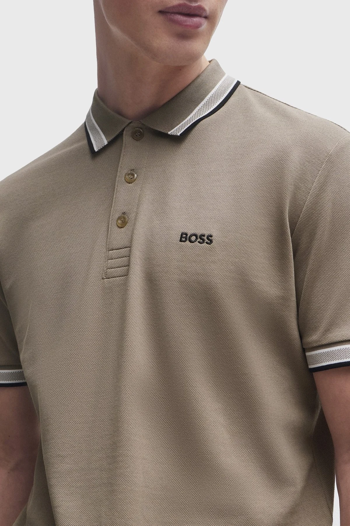 Boss Pamuklu Regular Fit Erkek Polo Yaka T Shirt 50469055 334 GRİ - 3
