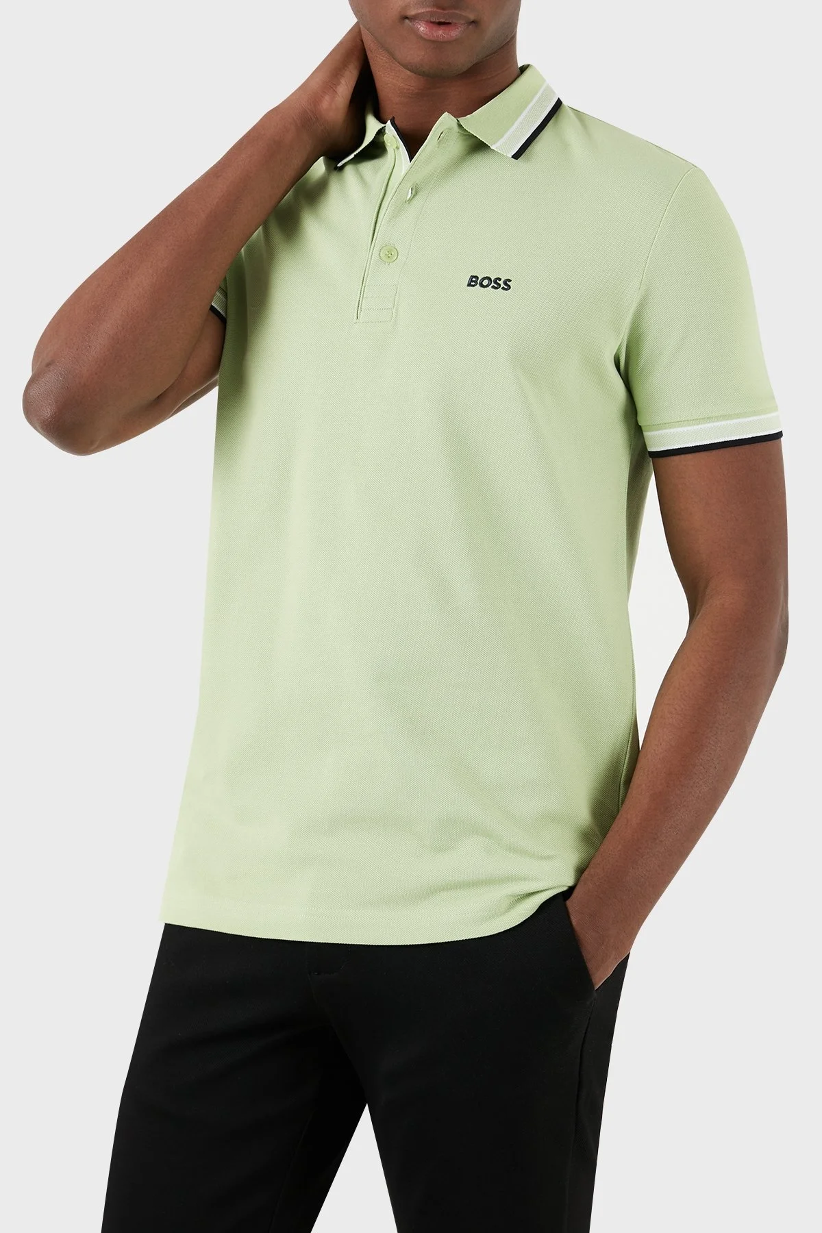 Boss Pamuklu Regular Fit Erkek Polo Yaka T Shirt 50469055 348 YEŞİL - 5