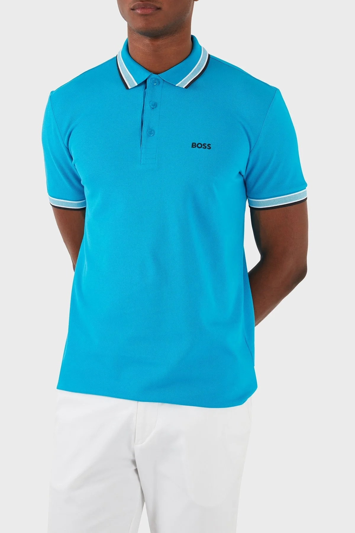 Boss Pamuklu Regular Fit Erkek Polo Yaka T Shirt 50469055 442 MAVİ - 4