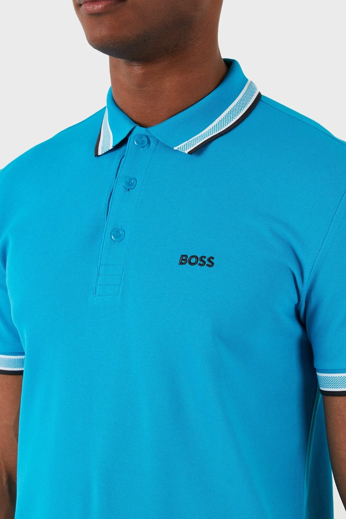 Boss Pamuklu Regular Fit Erkek Polo Yaka T Shirt 50469055 442 MAVİ - 5