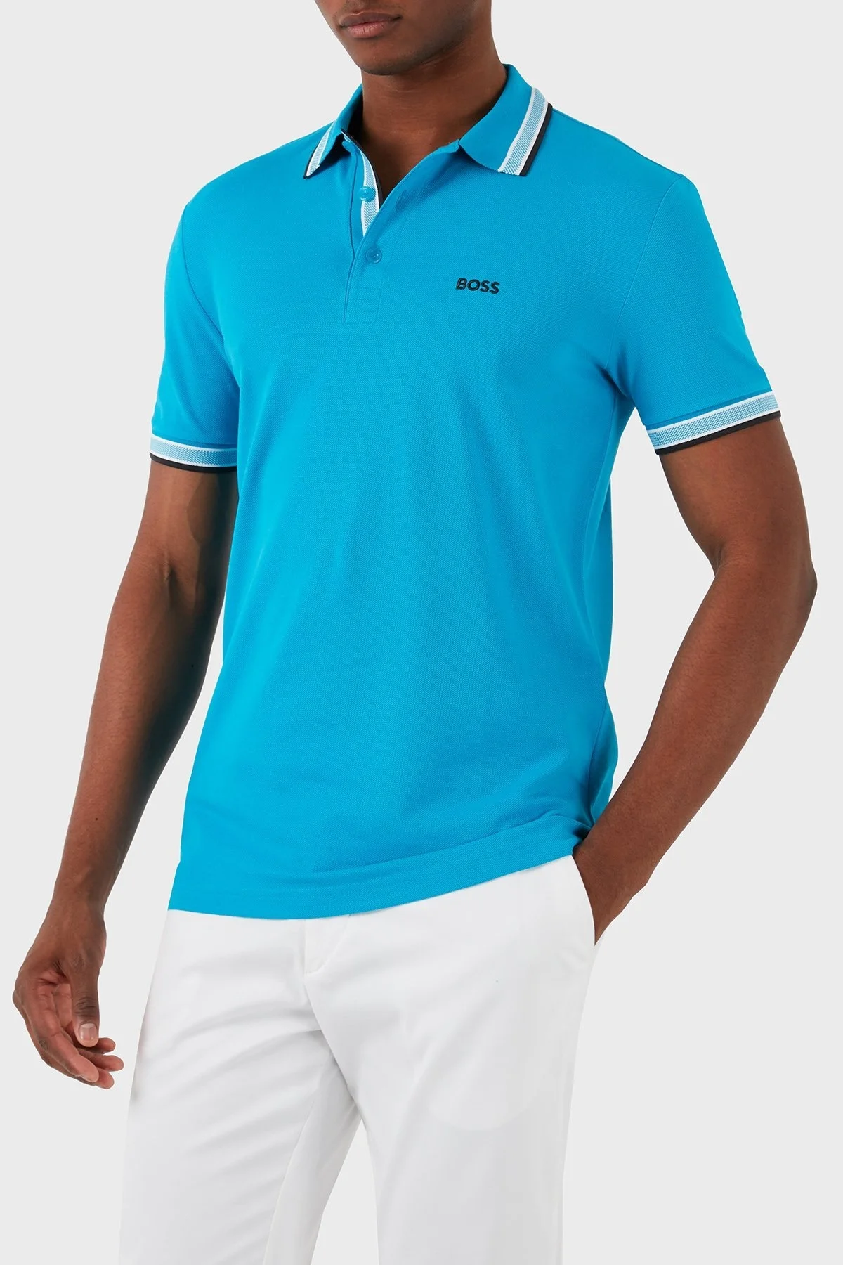 Boss Pamuklu Regular Fit Erkek Polo Yaka T Shirt 50469055 442 MAVİ - 6