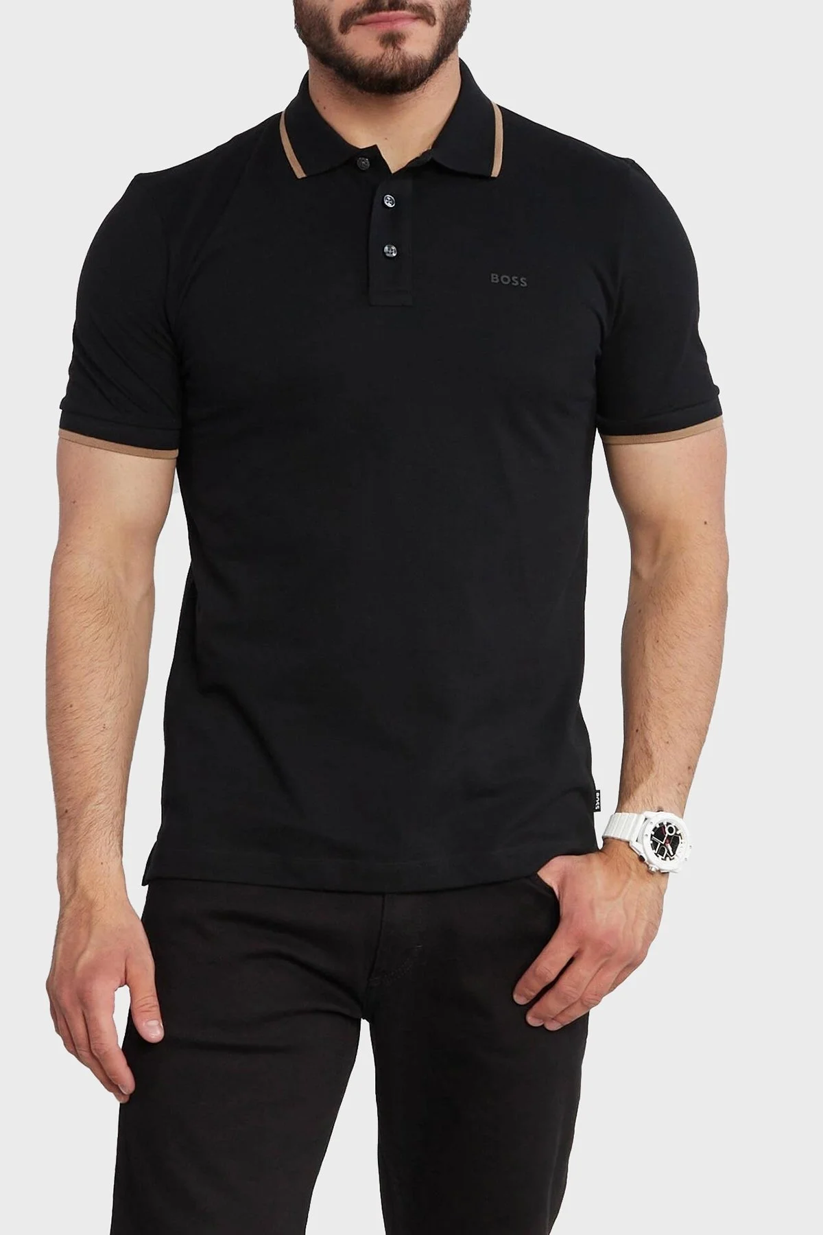 Boss Pamuklu Regular Fit Erkek Polo Yaka T Shirt 50494697 001 SİYAH - 4