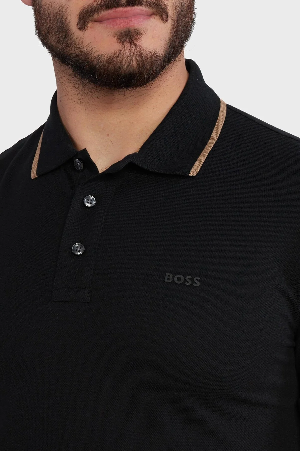 Boss Pamuklu Regular Fit Erkek Polo Yaka T Shirt 50494697 001 SİYAH - 6