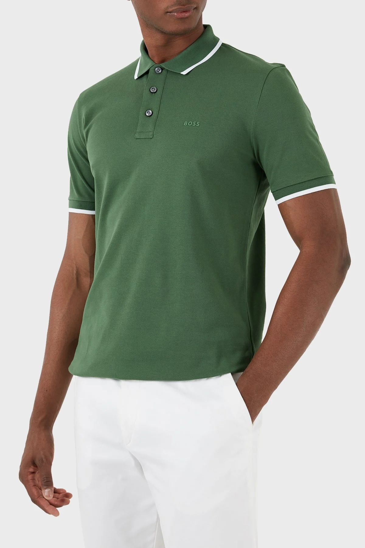 Boss Pamuklu Regular Fit Erkek Polo Yaka T Shirt 50494697 348 YEŞİL - 1