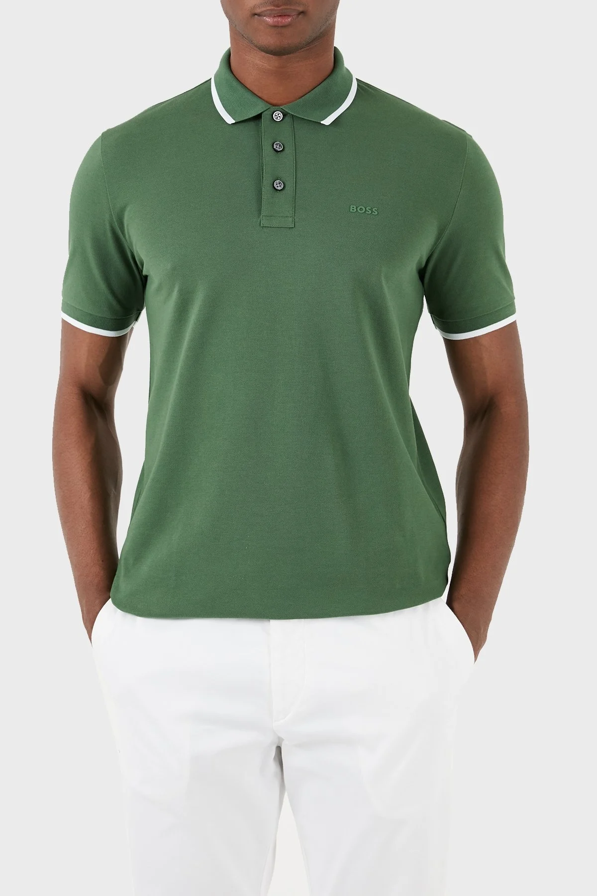 Boss Pamuklu Regular Fit Erkek Polo Yaka T Shirt 50494697 348 YEŞİL - 3