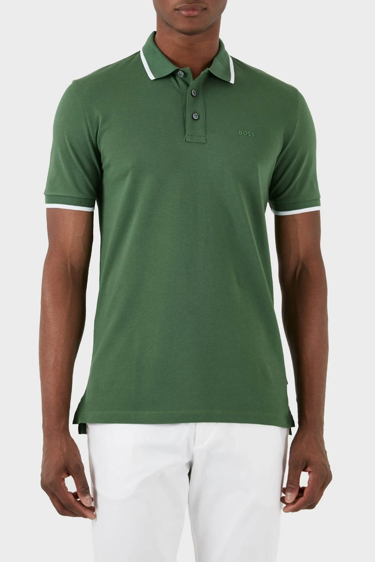 Boss Pamuklu Regular Fit Erkek Polo Yaka T Shirt 50494697 348 YEŞİL - 4
